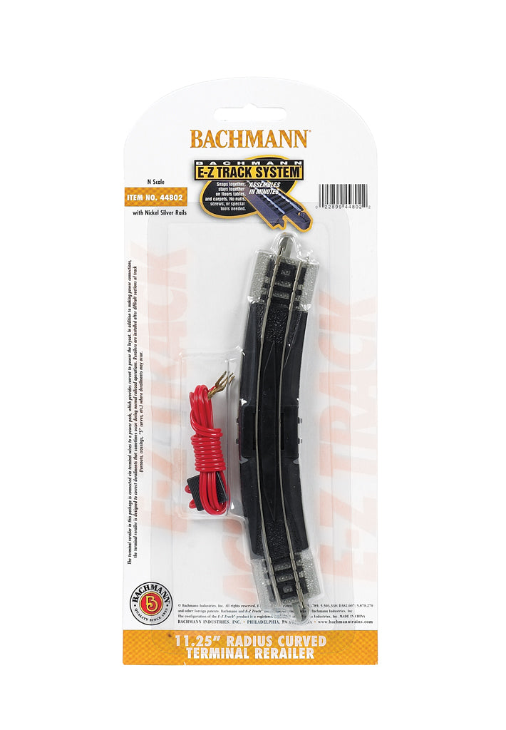 Bachmann 44802 N Scale E Z Track 11.25 Radius Curve Terminal Reraile