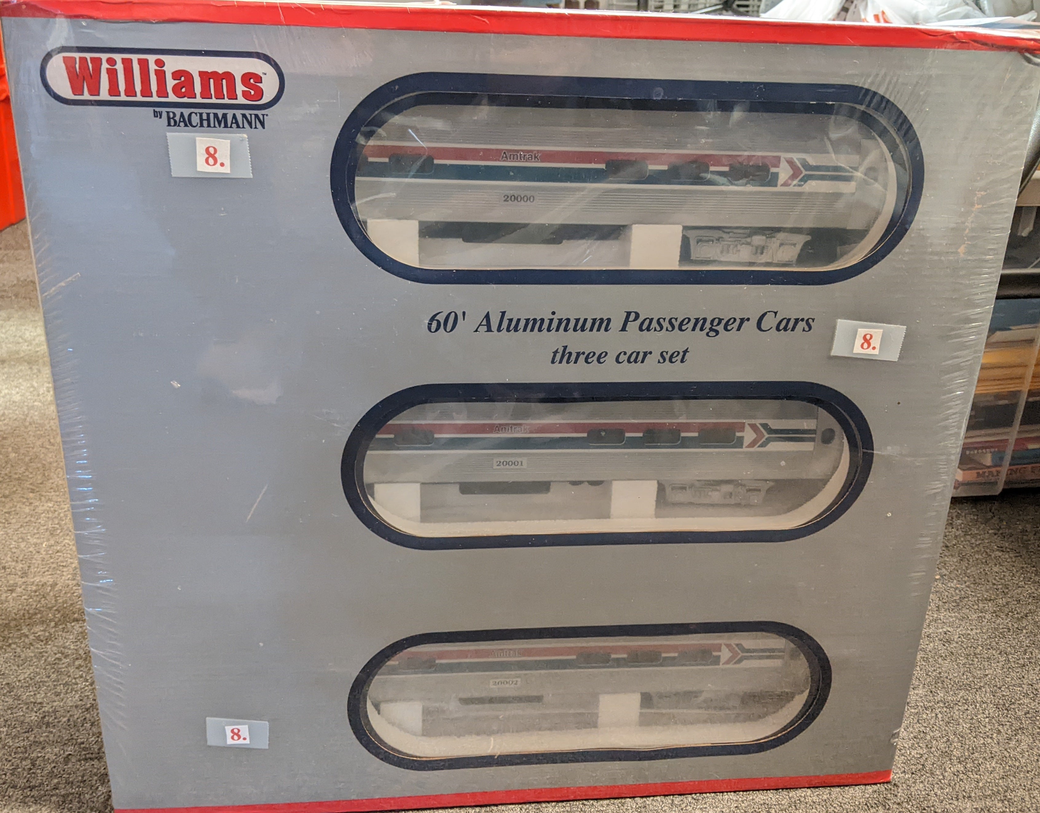 Williams 43501 O Scale, Amfleet 60' Coach Passenger Cars, Amtrak 3 Car