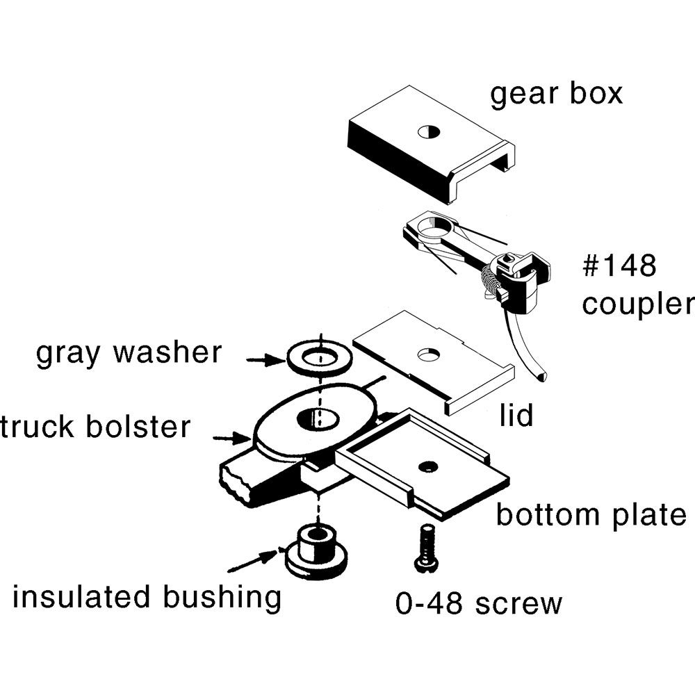 Kadee 502 HO Scale Bettendorf 50-ton Trucks with Ready-to-Mount Couplers, 33" Smooth Back Wheels - Metal Fully Sprung (2 pcs)