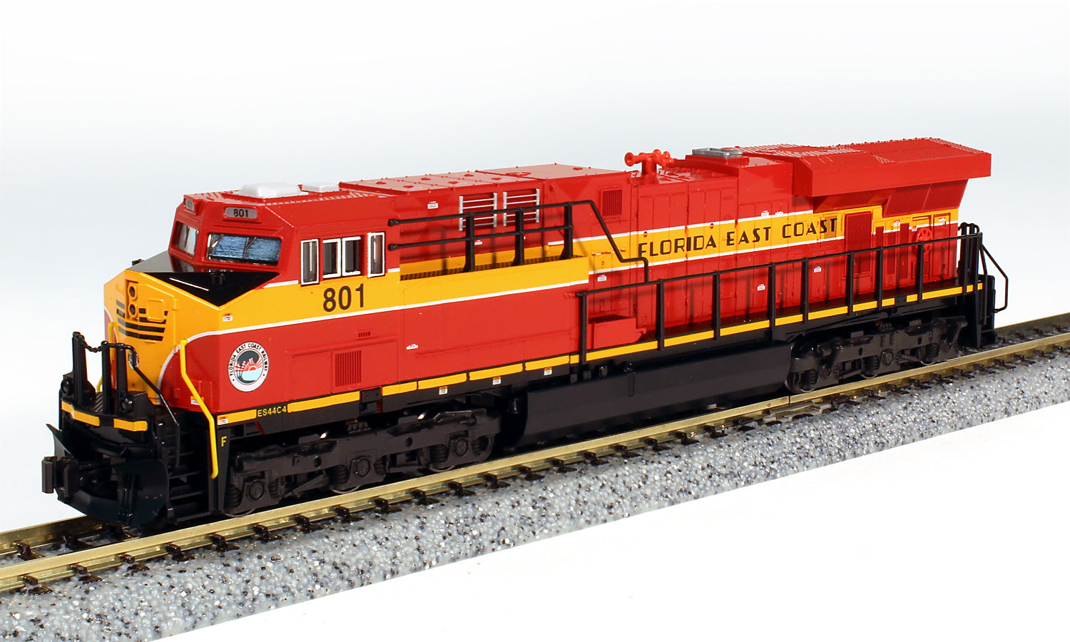 KATO 176-8946-S N Scale, GE ES44C4 Diesel Locomotive, Florida East Coast #801 (ESU LokSound 5 Micro Sound)