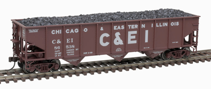 Atlas Trainman 20006921 HO Scale, 70 Ton 3-Bay Open Hopper, Chicago and Eastern Illinois #86348