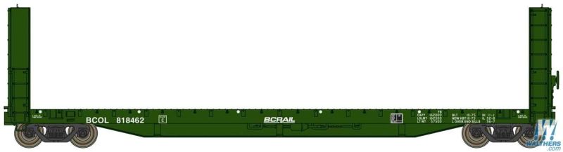 WalthersProto 920-104316 HO Scale, 50' CC&F Bulkhead Flatcar, British Columbia BCOL #818504