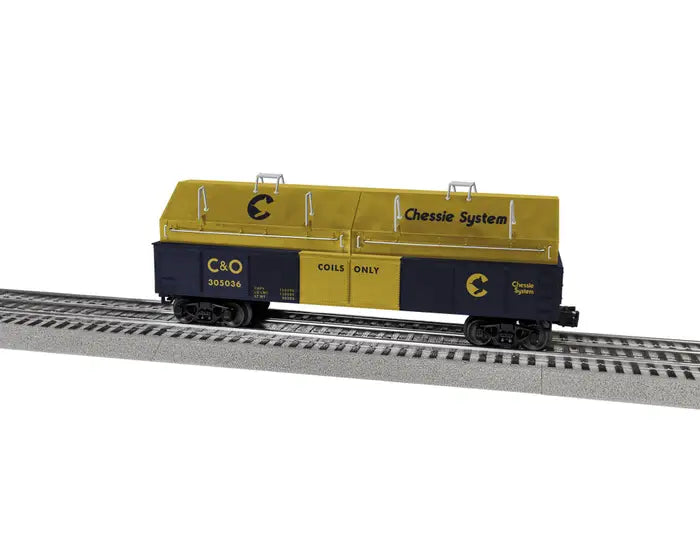 Lionel 2043143 O Standard O Gondola Chessie System C&O #305036 w/ Coil Covers