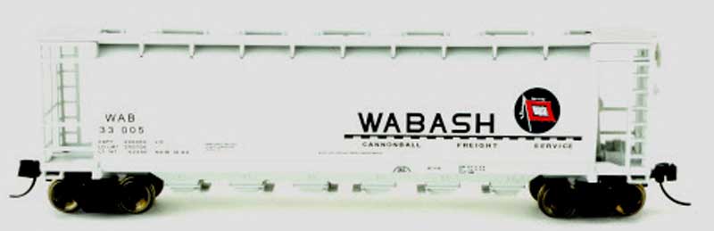 Bowser 38168 N Scale, Cylindrical Hopper, Wabash WAB #33028