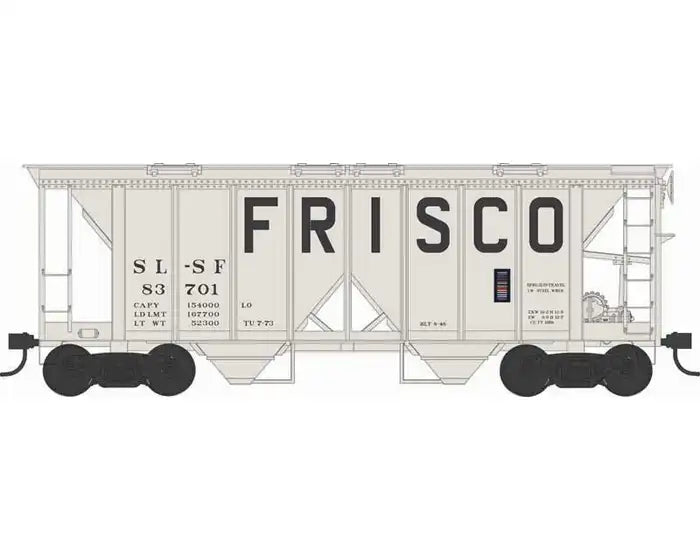 Bowser 43264 HO Scale, 70 Ton Covered Hopper, Frisco #83725