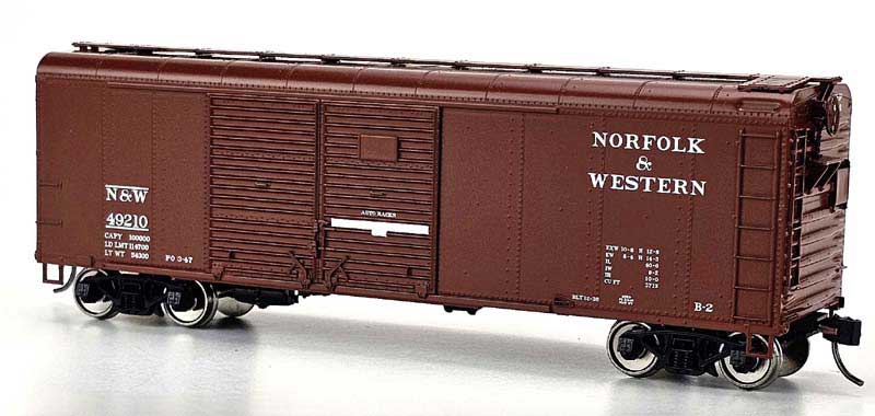 Bowser 43310 HO Scale, X31 B2 4-Dr Round Flush Roof Box Car, Norfolk & Western N&W #49210