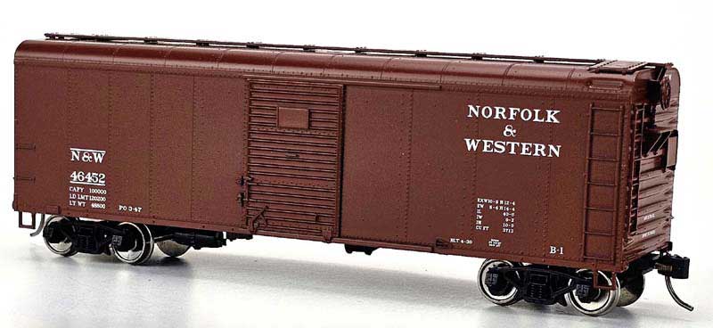 Bowser 43313 HO Scale, X31 B1 2-Dr Round Flush Roof Box Car, Norfolk & Western N&W #46452