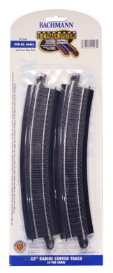 Bachmann 44403 HO Scale, 22" Radius Curved Track, 4 Pack
