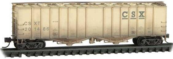 Micro-Trains 9844033 N Scale, 50' Airslide Covered Hopper Weathered, CSX #201486