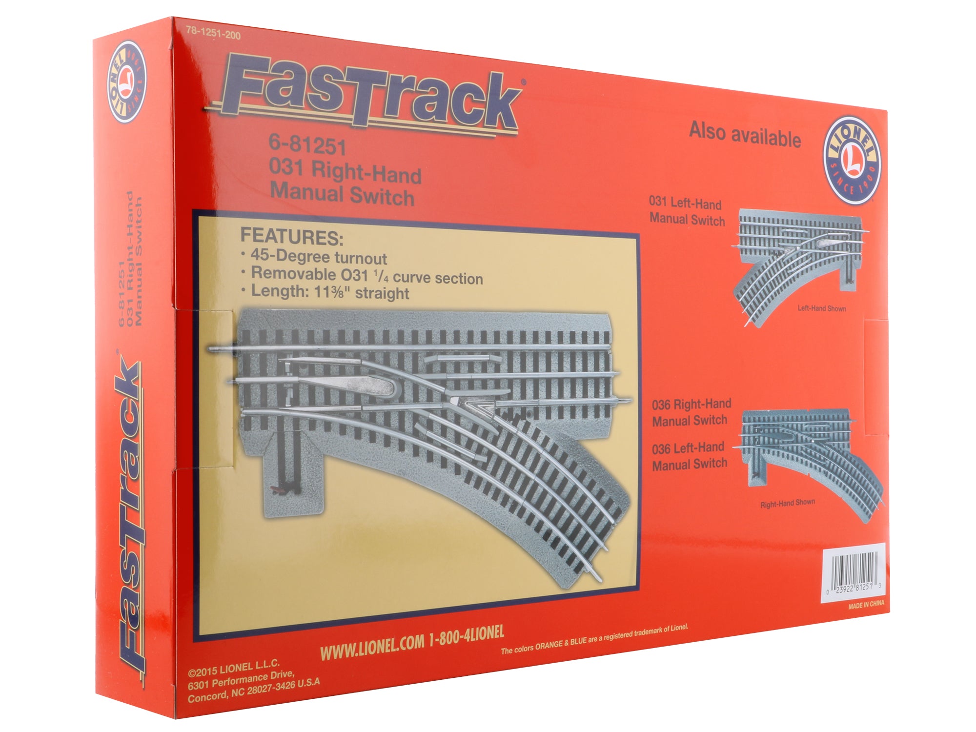 Lionel high quality Fastrack 036 Right Hand Remote Train Track Switch