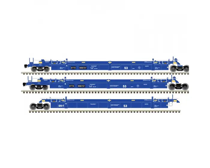 Atlas 20006623 HO Scale, Thrall 53' Articulated Well Car, Trailer Train DTTX #888737, EX BRAN