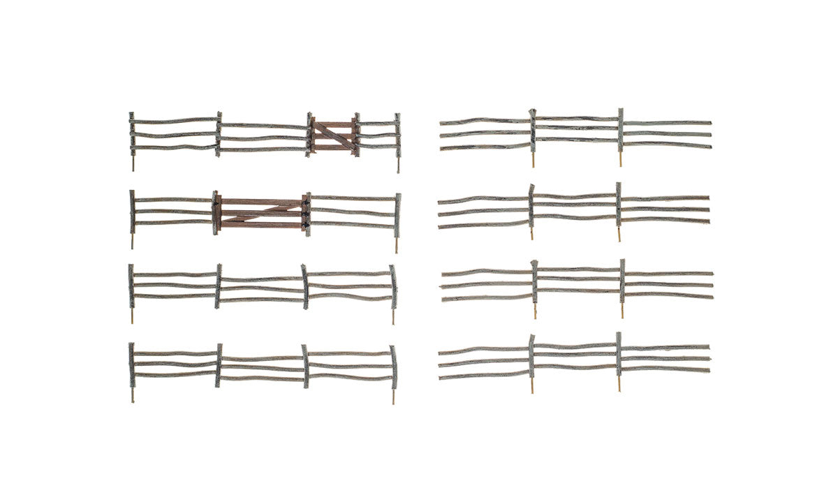 Woodland Scenics A2981 HO Scale Log Fence (8 pcs)