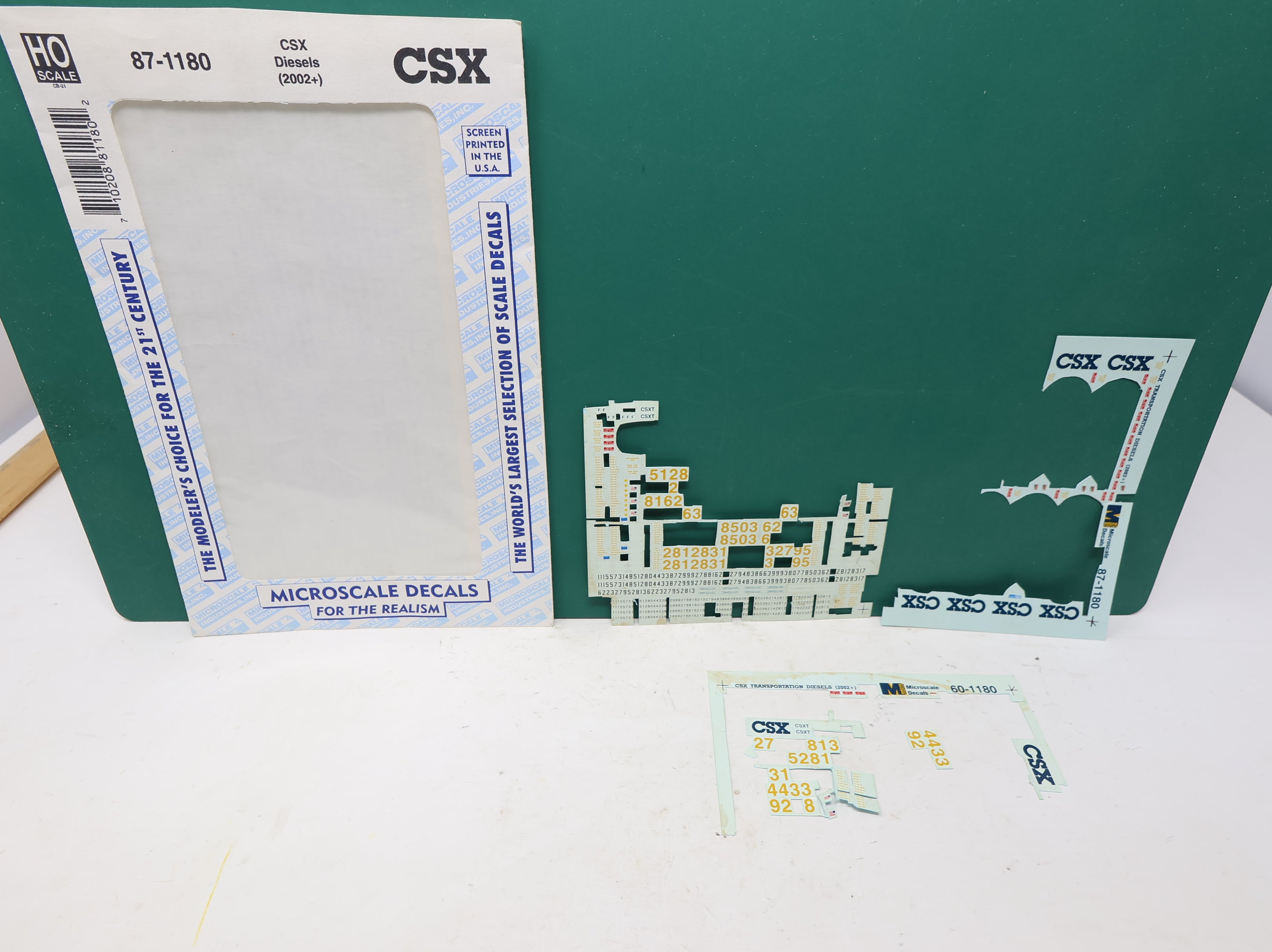 USED MICROSCALE 87-1180 HO Scale, CSX Diesels 2002+ Decals (Incomplete)