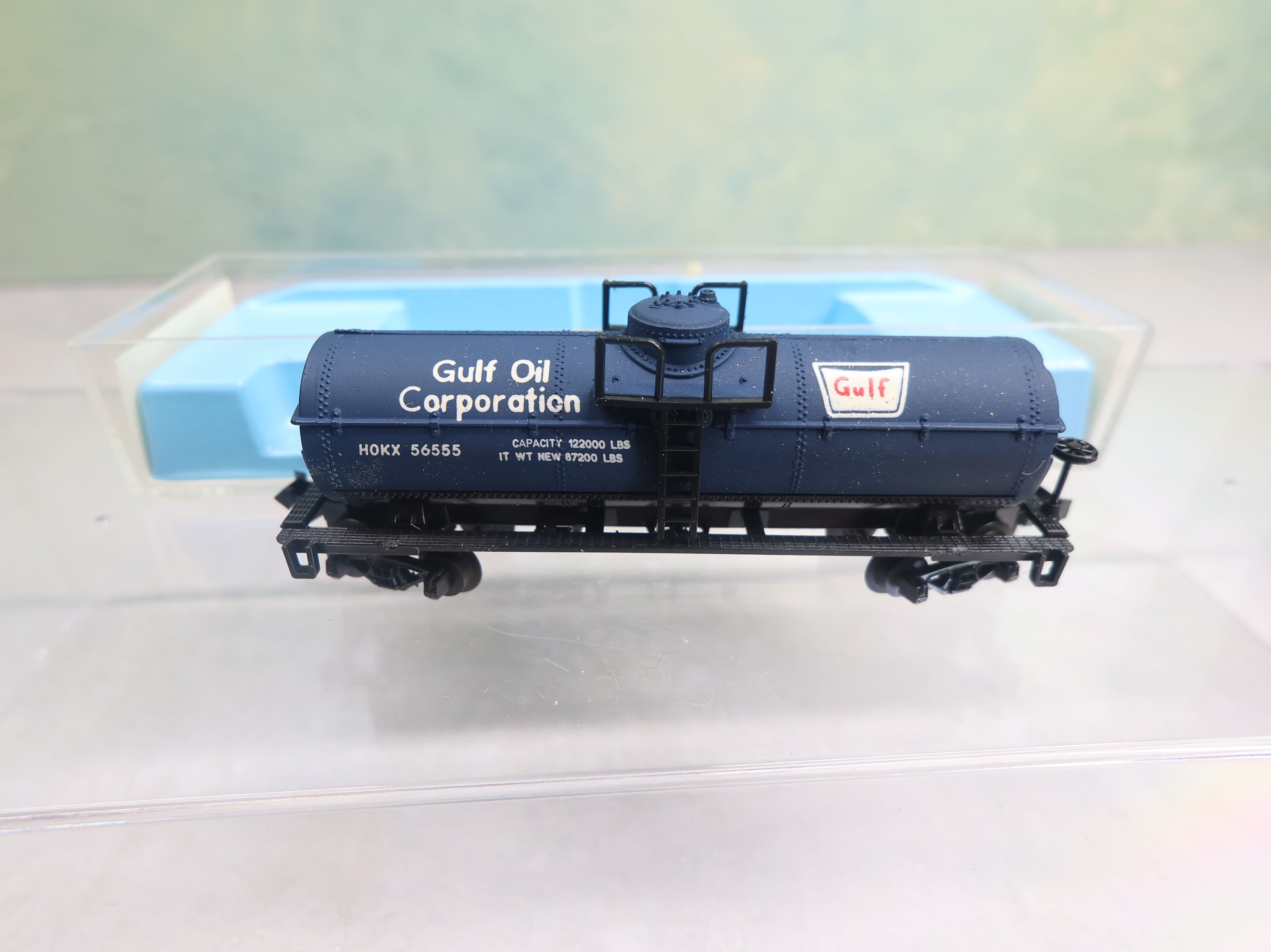 USED Atlas 2261 N Scale Single Dome Chemical Tank Car Gulf HOKX #56555