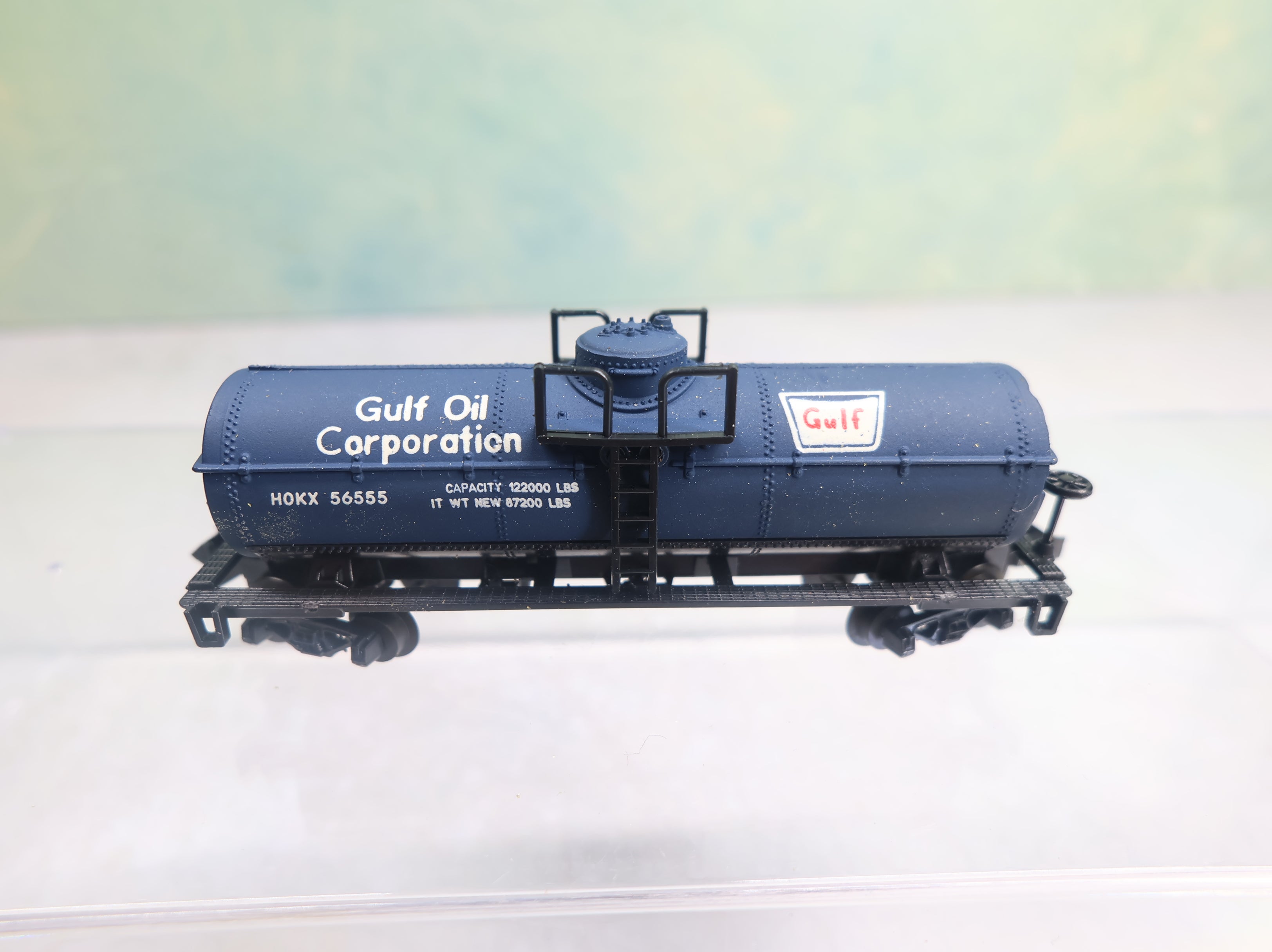 USED Atlas 2261 N Scale Single Dome Chemical Tank Car Gulf HOKX #56555