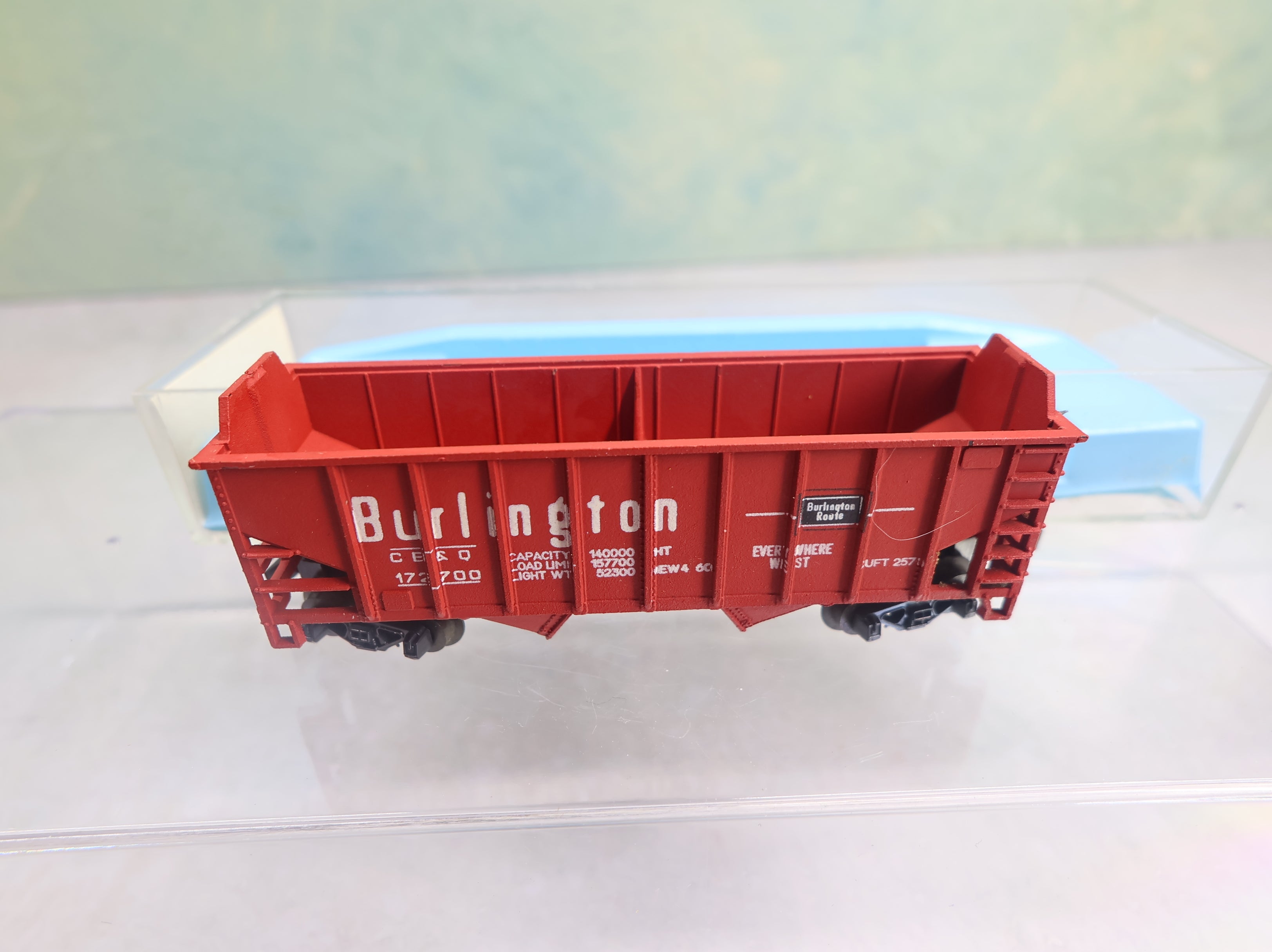 USED Atlas 2245 N Scale 2 Bay Open Hopper Burlington CB&Q #172700