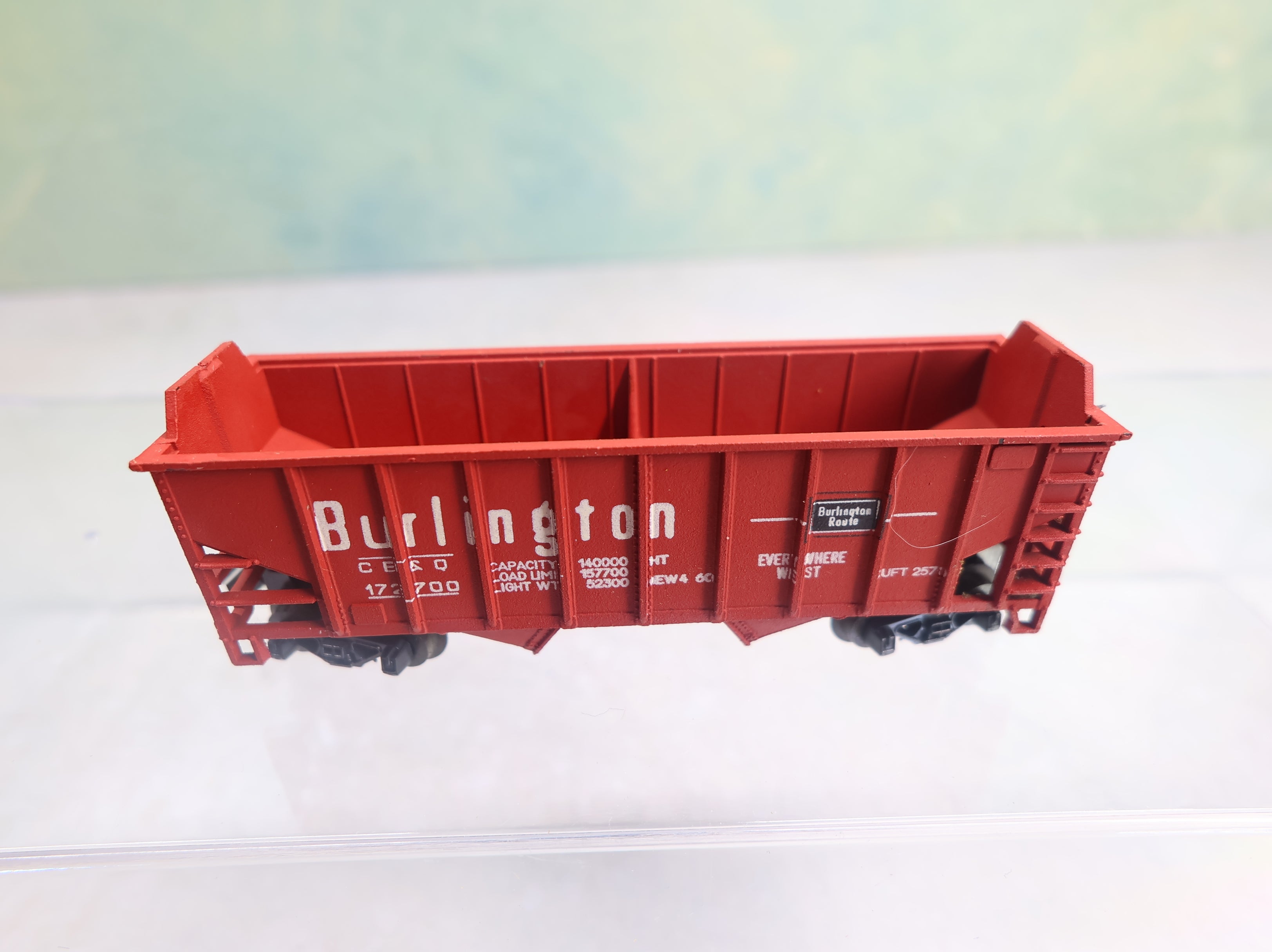 USED Atlas 2245 N Scale 2 Bay Open Hopper Burlington CB&Q #172700