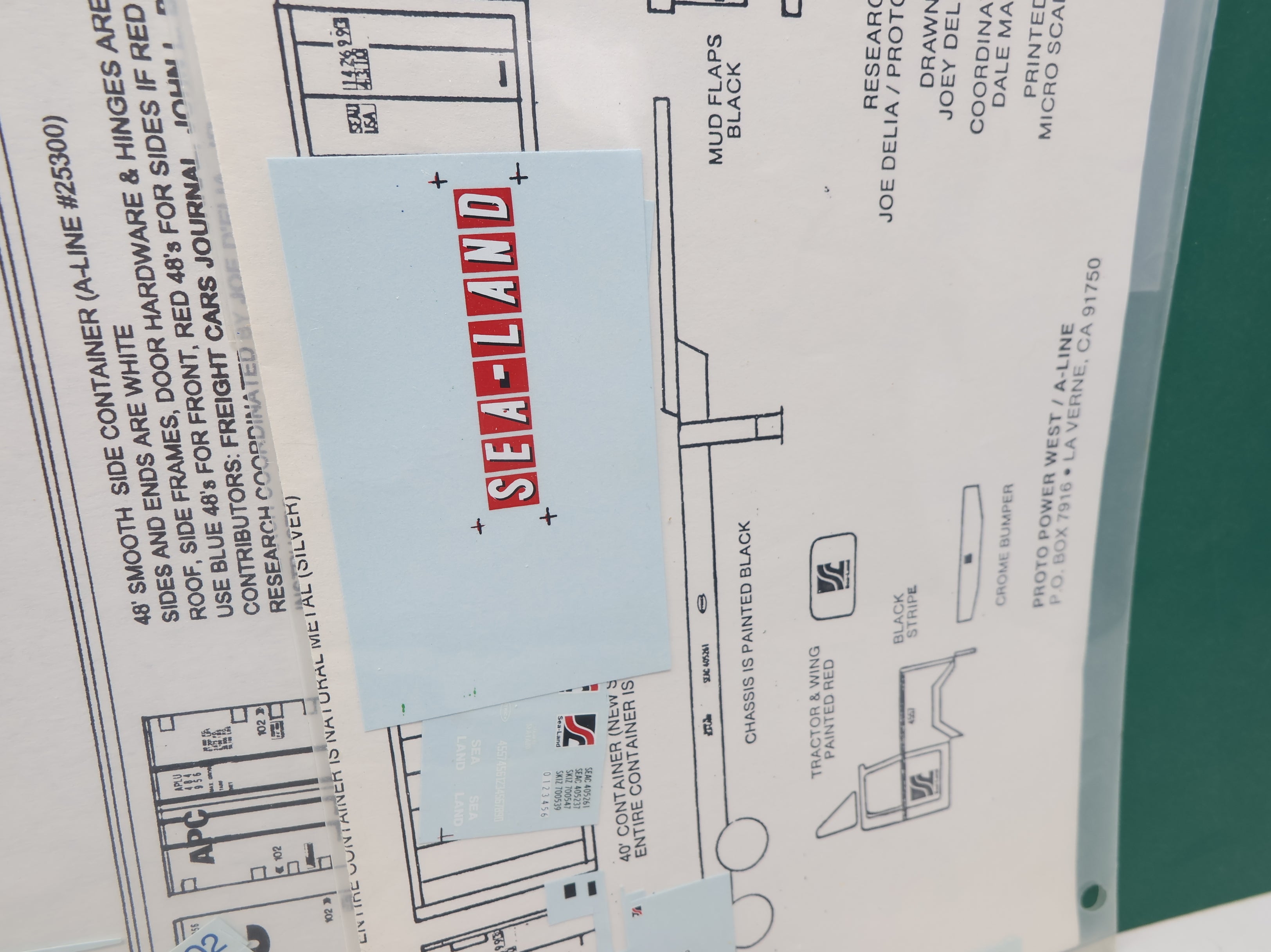 USED HO Scale, Lot of Various Intermodal Decals 1990's - Trailer Train, APL, Sealand & More! (Incomplete)