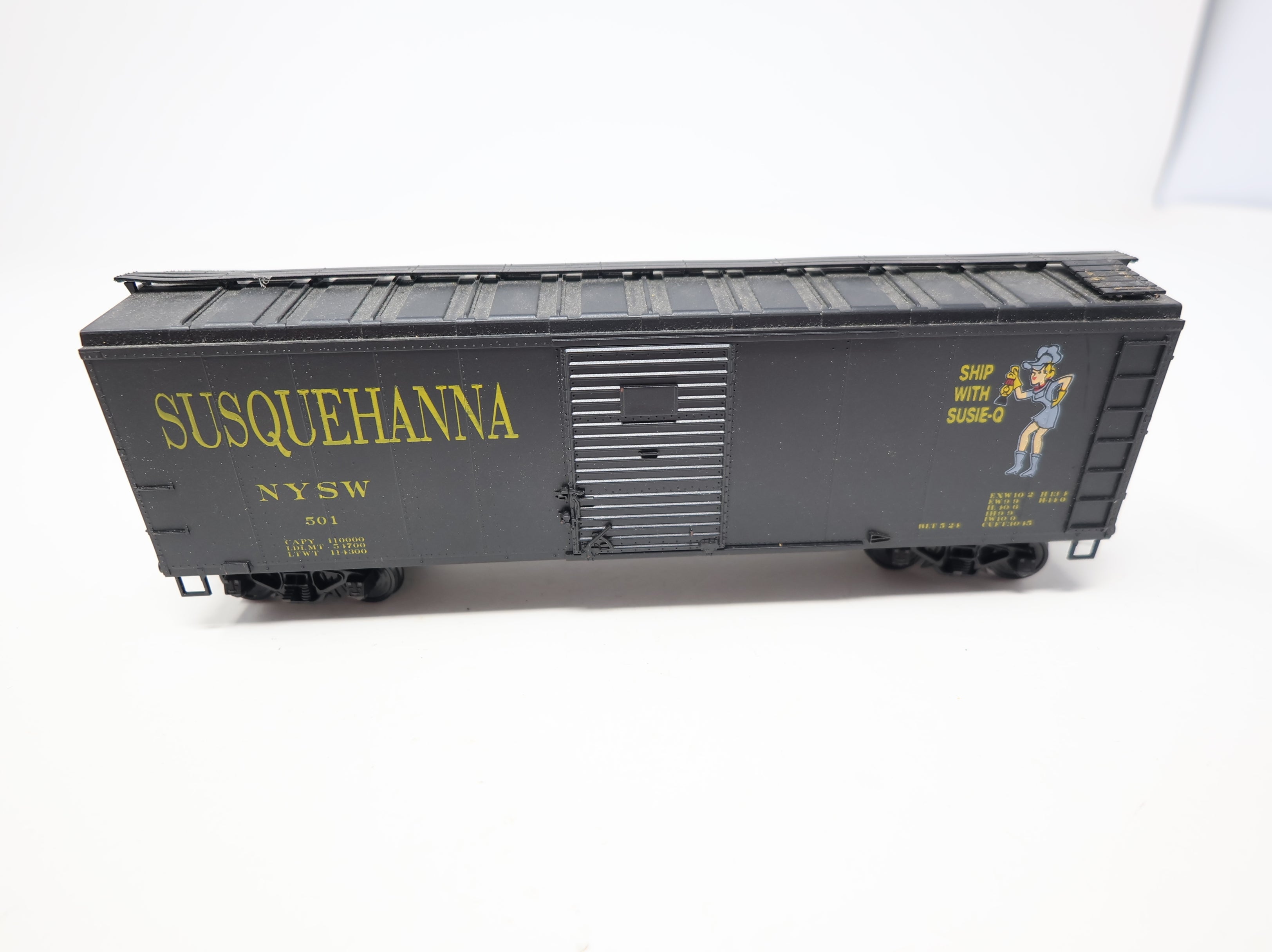 USED Bowser HO Scale 40' Box Car NYSW Susquehanna #501 Susie-Q