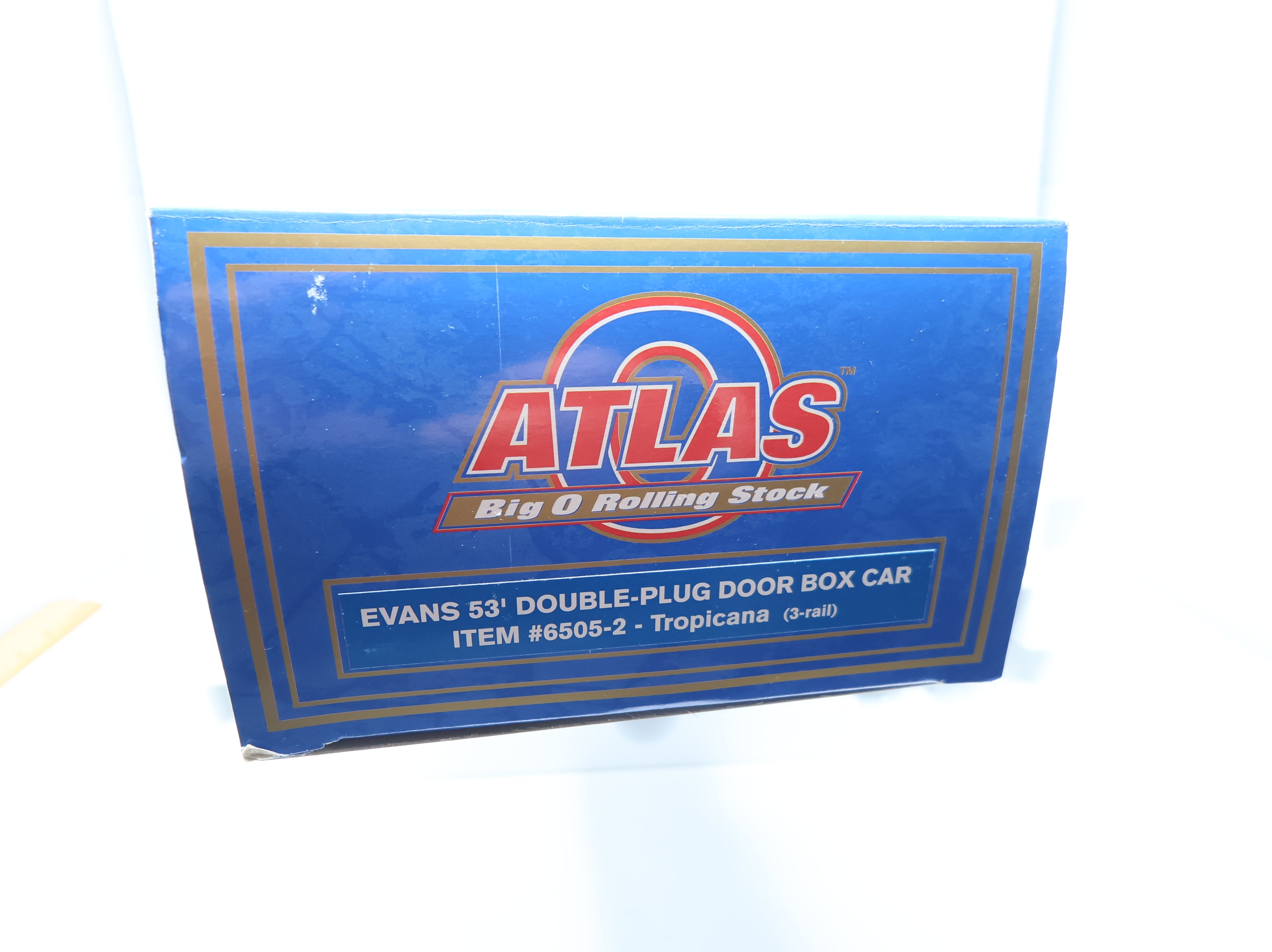 USED Atlas #6505-2 O 53' Double Plug Door Box Car Tropicana USLX #13065 3 Rail