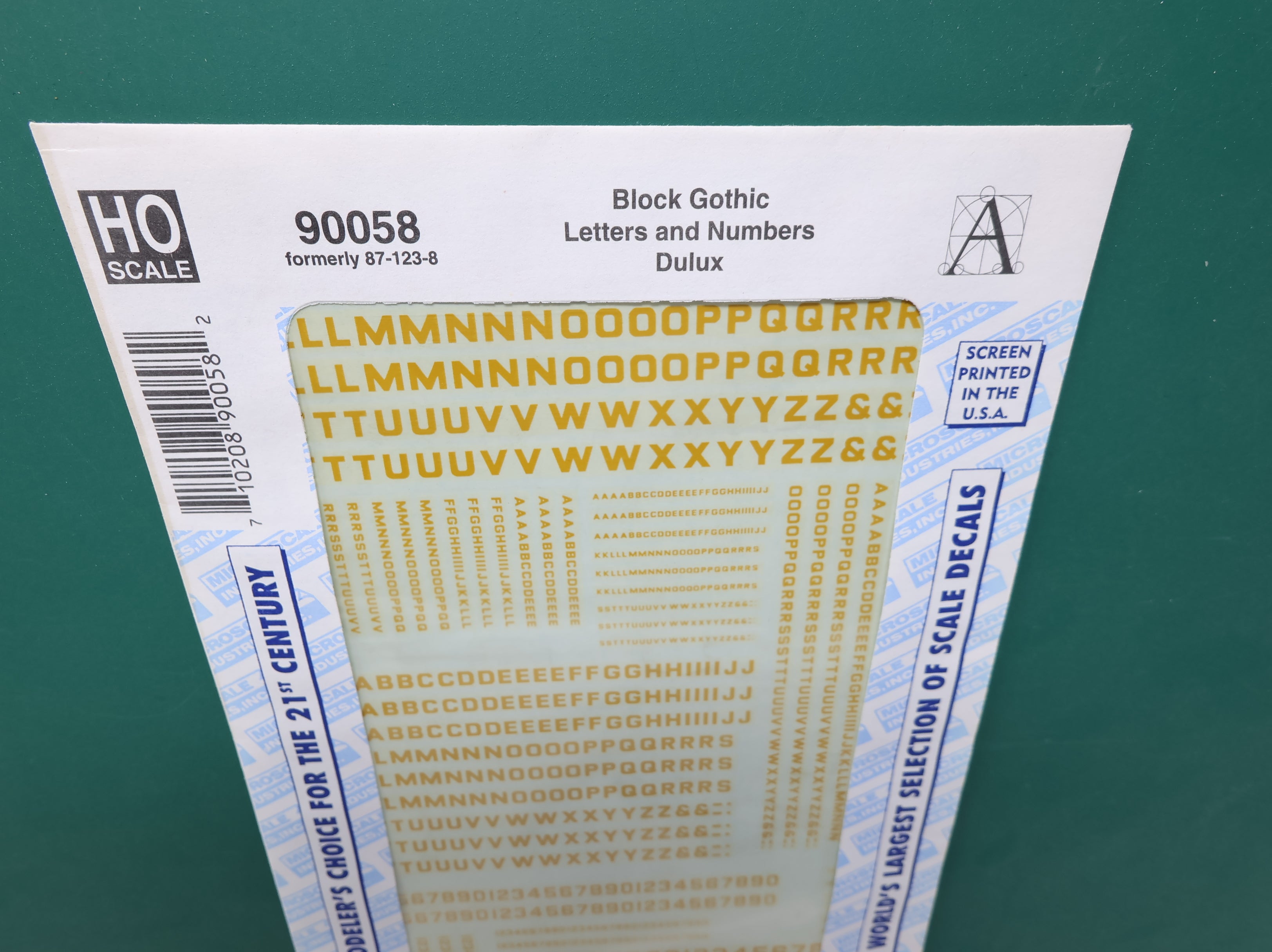 MICROSCALE 90058 HO Scale Block Gothic Letters & Numbers Delux Decals