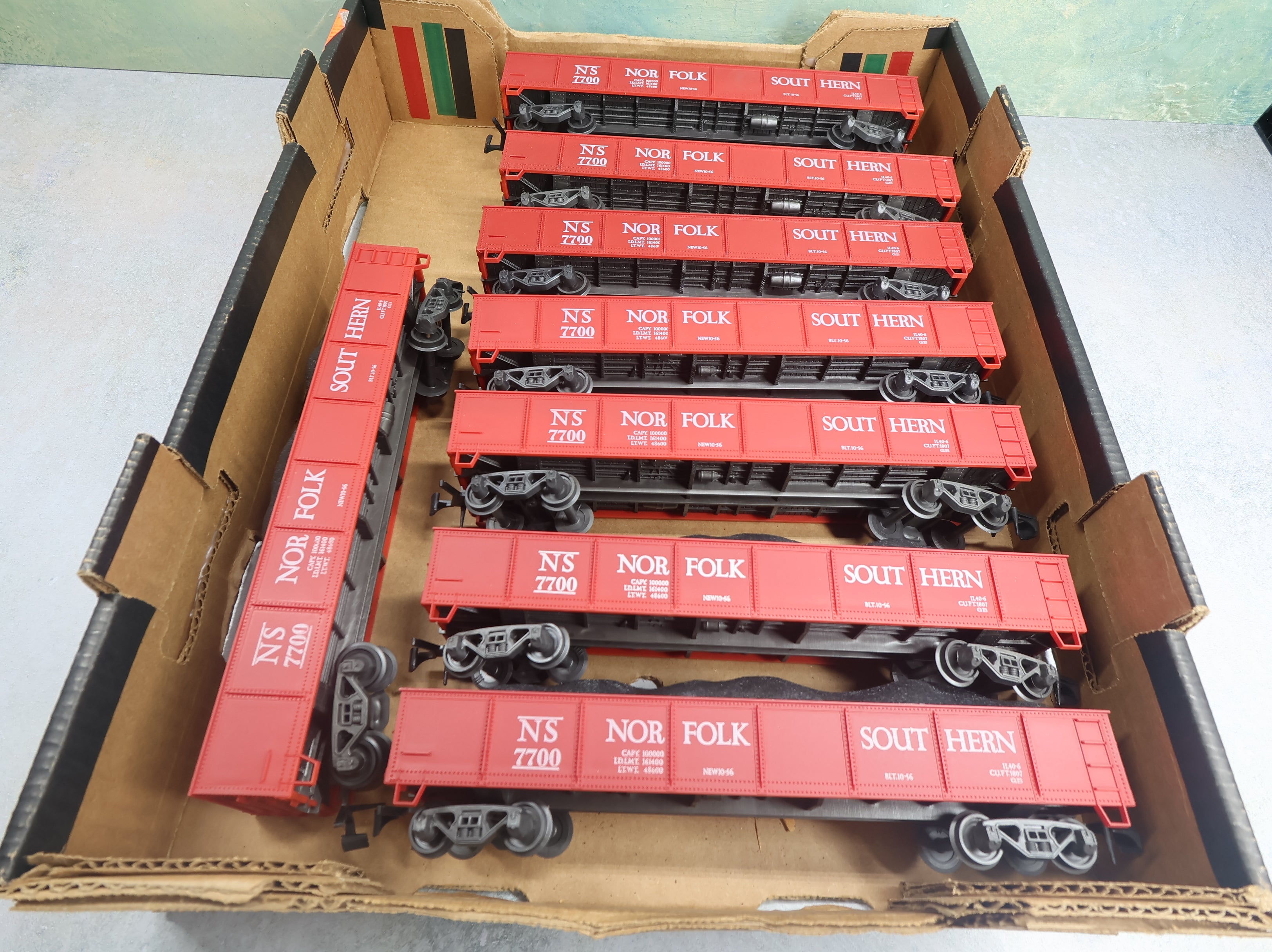 USED AHM O Gondola w/ Coal Loads Norfolk Southern NS #7700 Short Line (8 pcs)