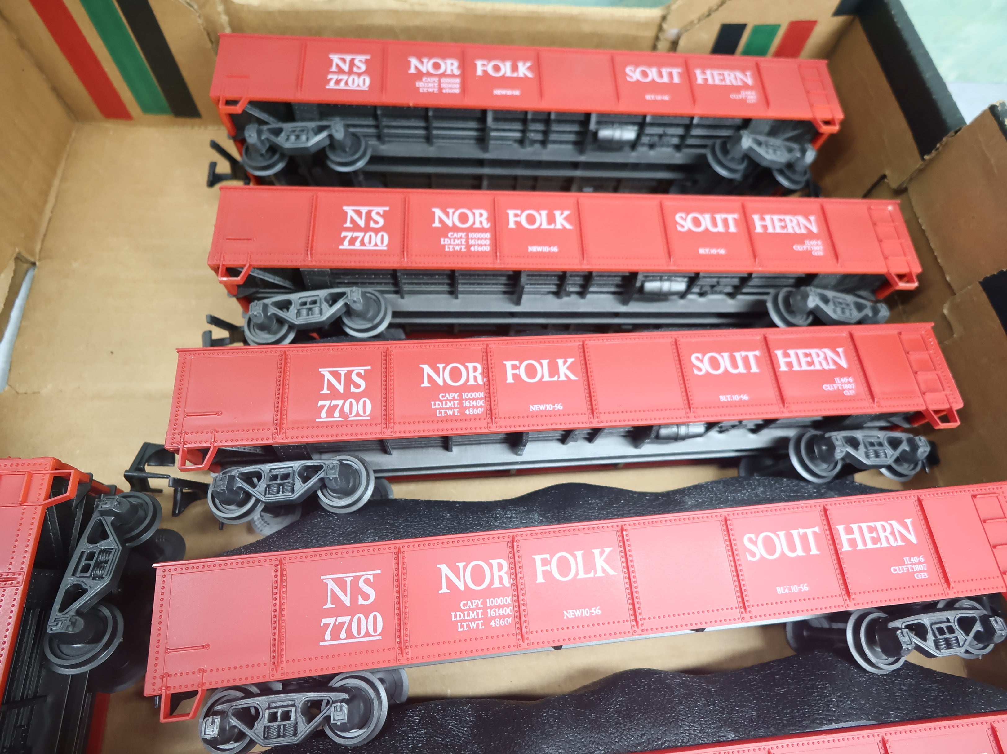 USED AHM O Gondola w/ Coal Loads Norfolk Southern NS #7700 Short Line (8 pcs)