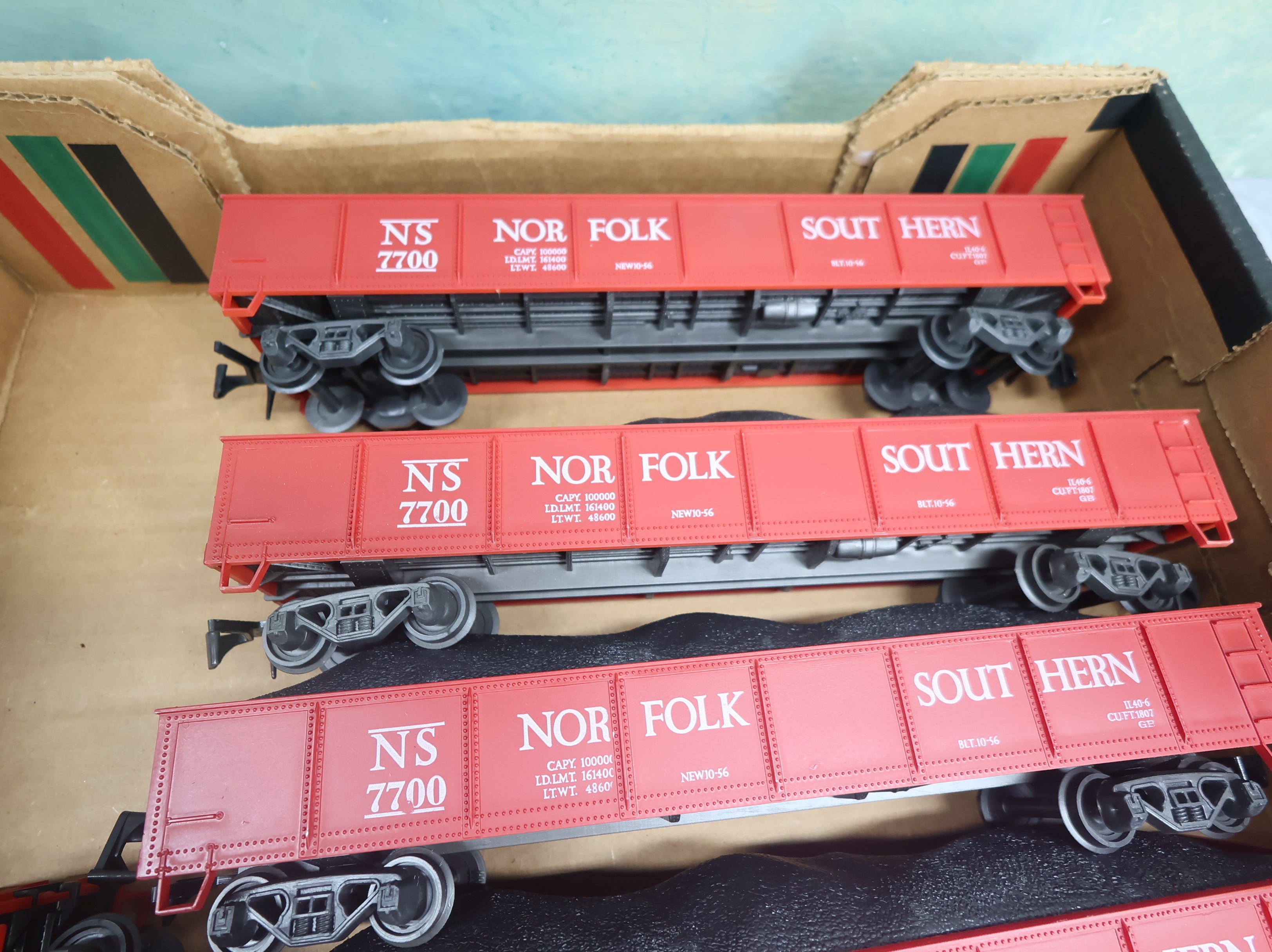 USED AHM O Gondola w/ Coal Loads Norfolk Southern NS #7700 Short Line (8 pcs)