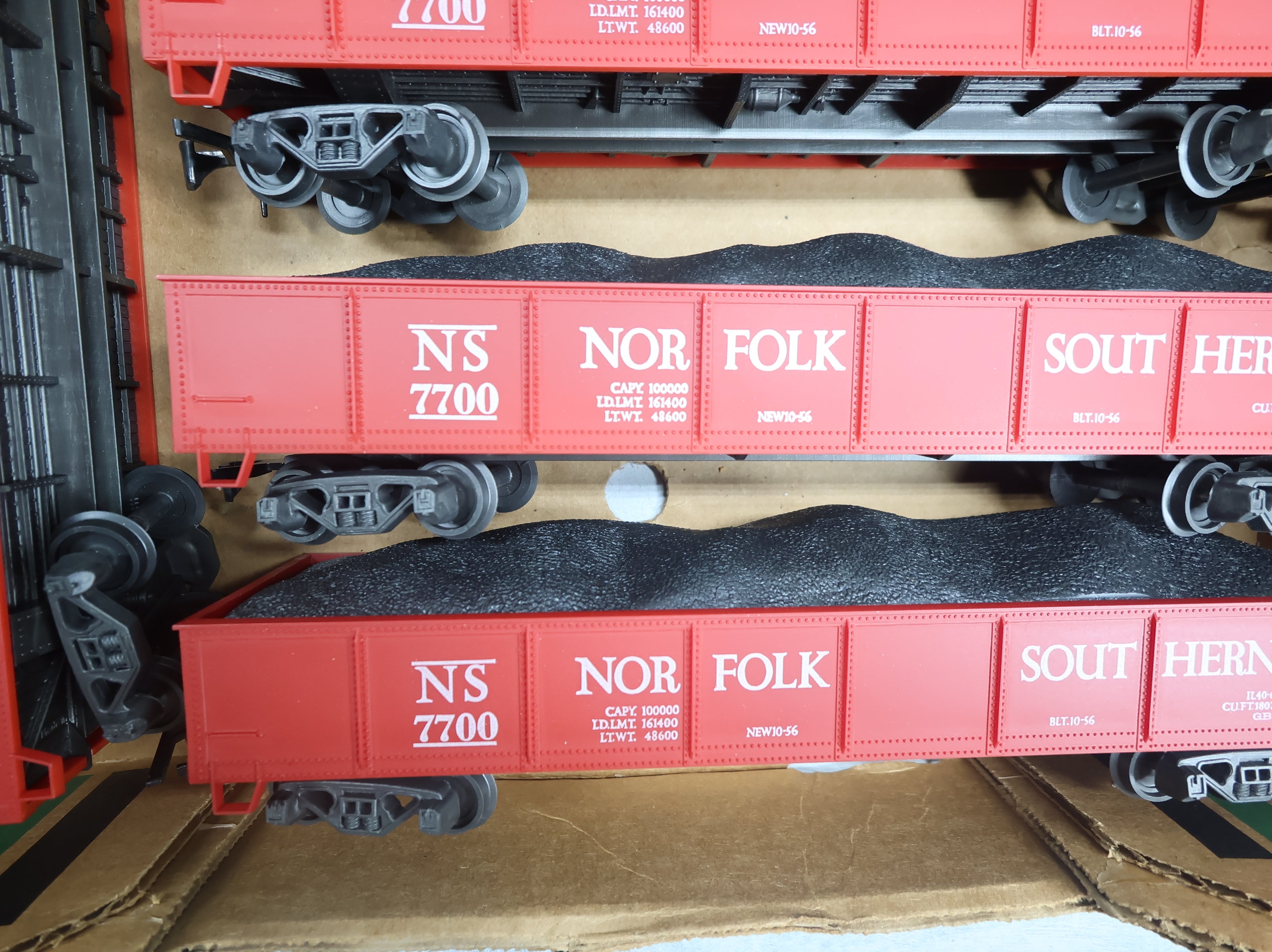 USED AHM O Gondola w/ Coal Loads Norfolk Southern NS #7700 Short Line (8 pcs)