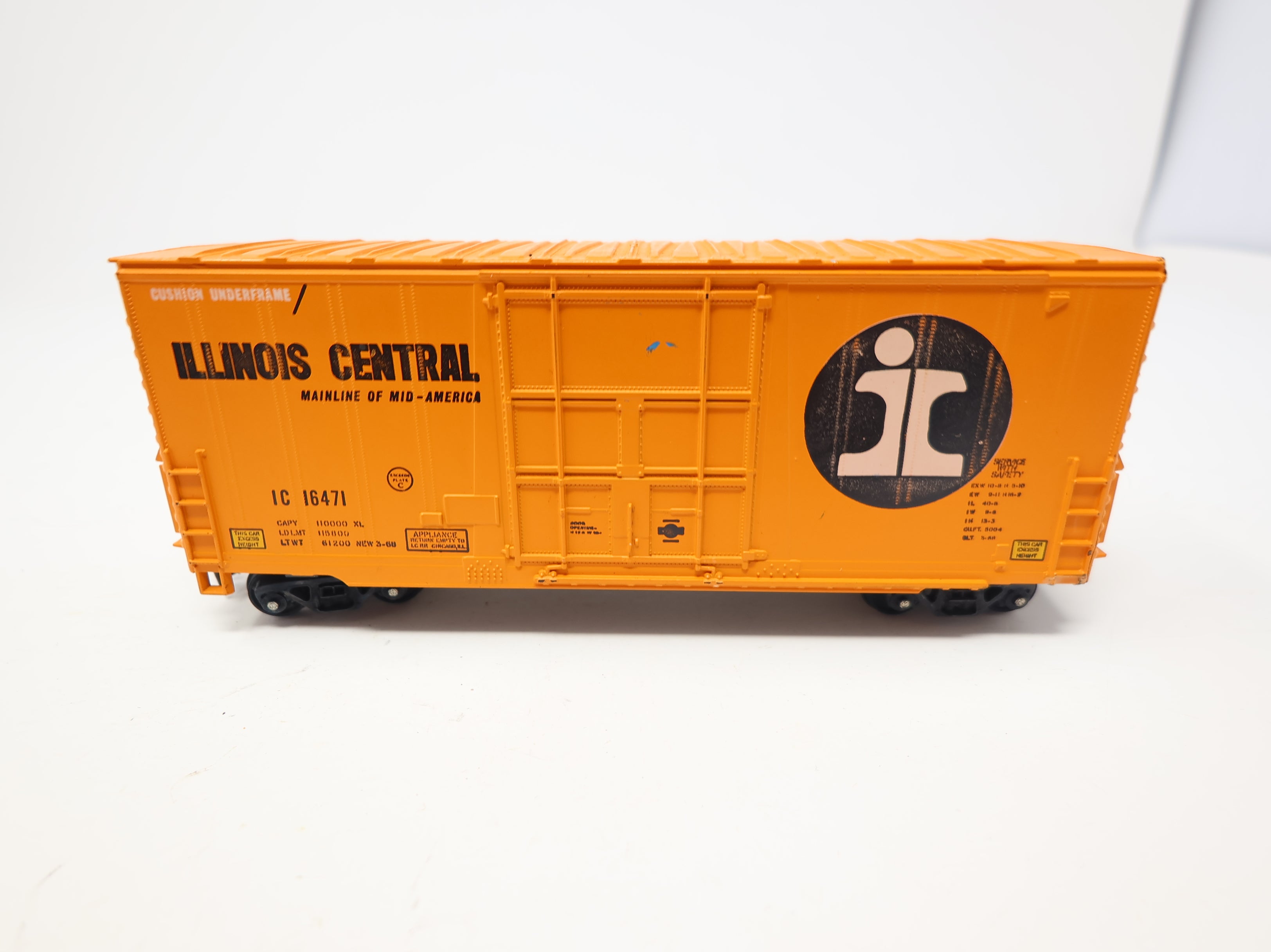 USED Athearn HO Scale 40' Hi-Cube Box Car Illinois Central IC #16471