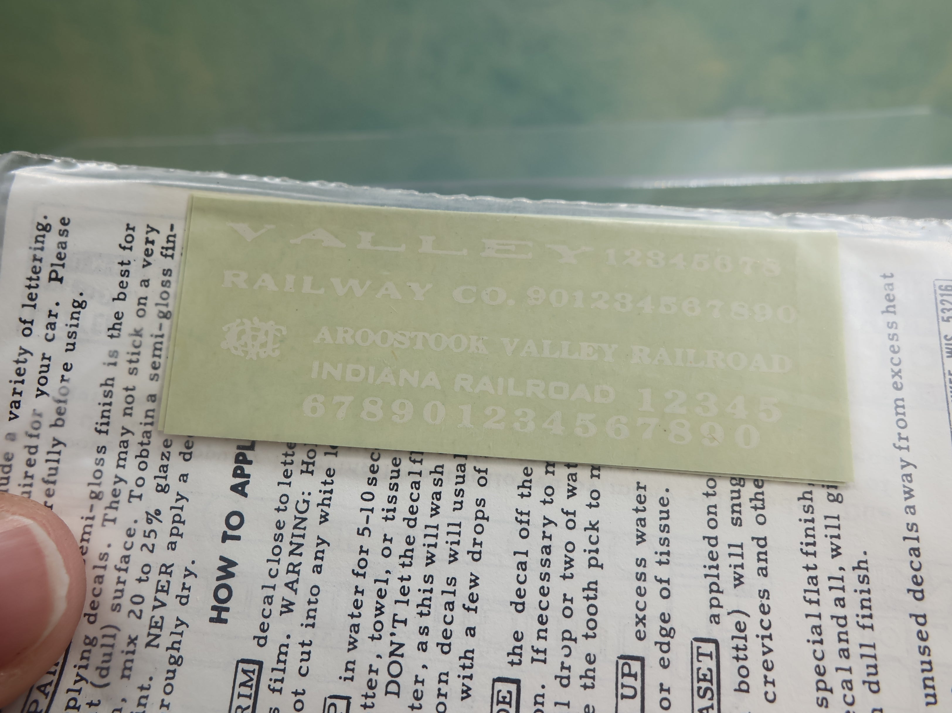 USED Walthers D239W HO Scale Indiana Railroad Trolley Decal White