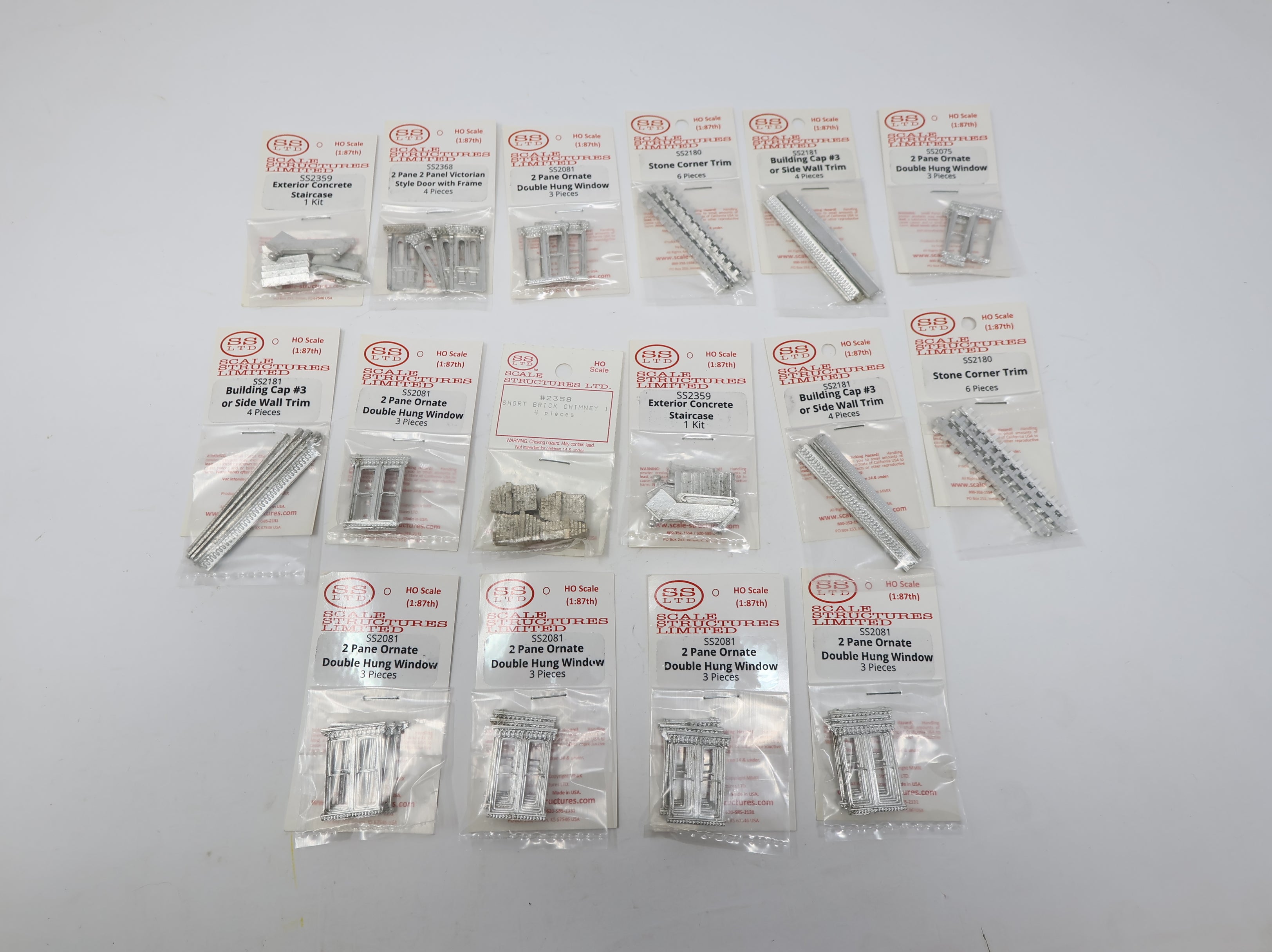 USED Scale Structures Limited HO Scale Lot of Unopened Pewter Buidling Details (16 pcs)