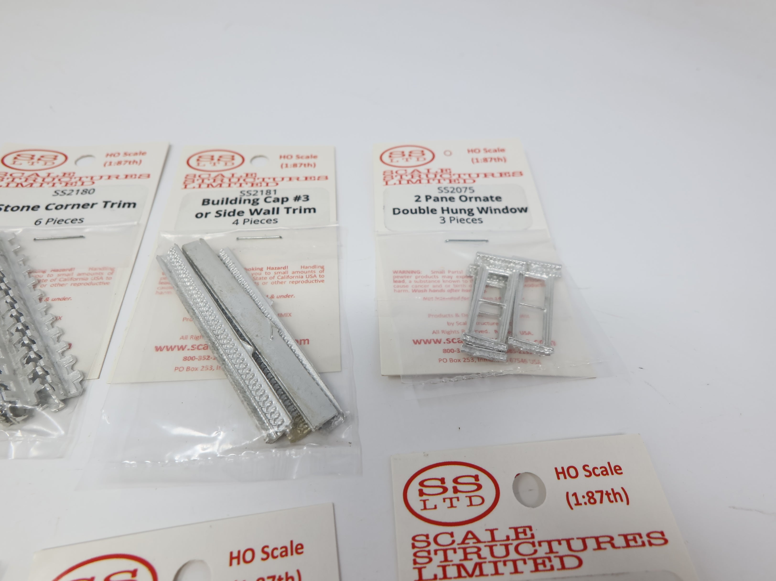 USED Scale Structures Limited HO Scale Lot of Unopened Pewter Buidling Details (16 pcs)