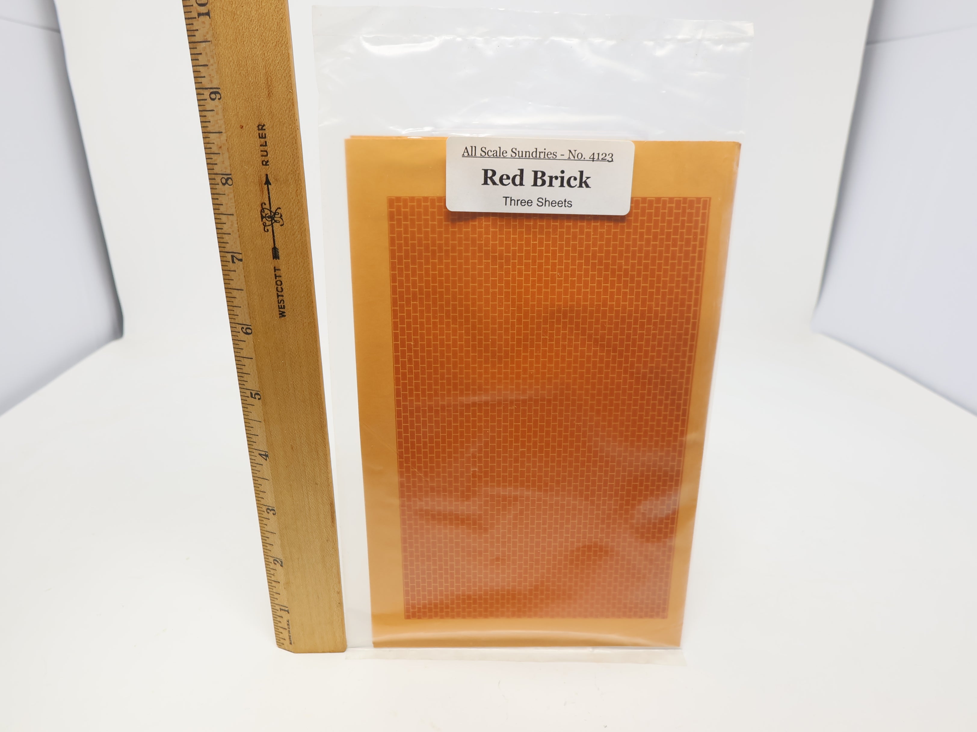 USED Scale Structures Limited 4123 HO Scale Red Brick Sheets (3 pcs)