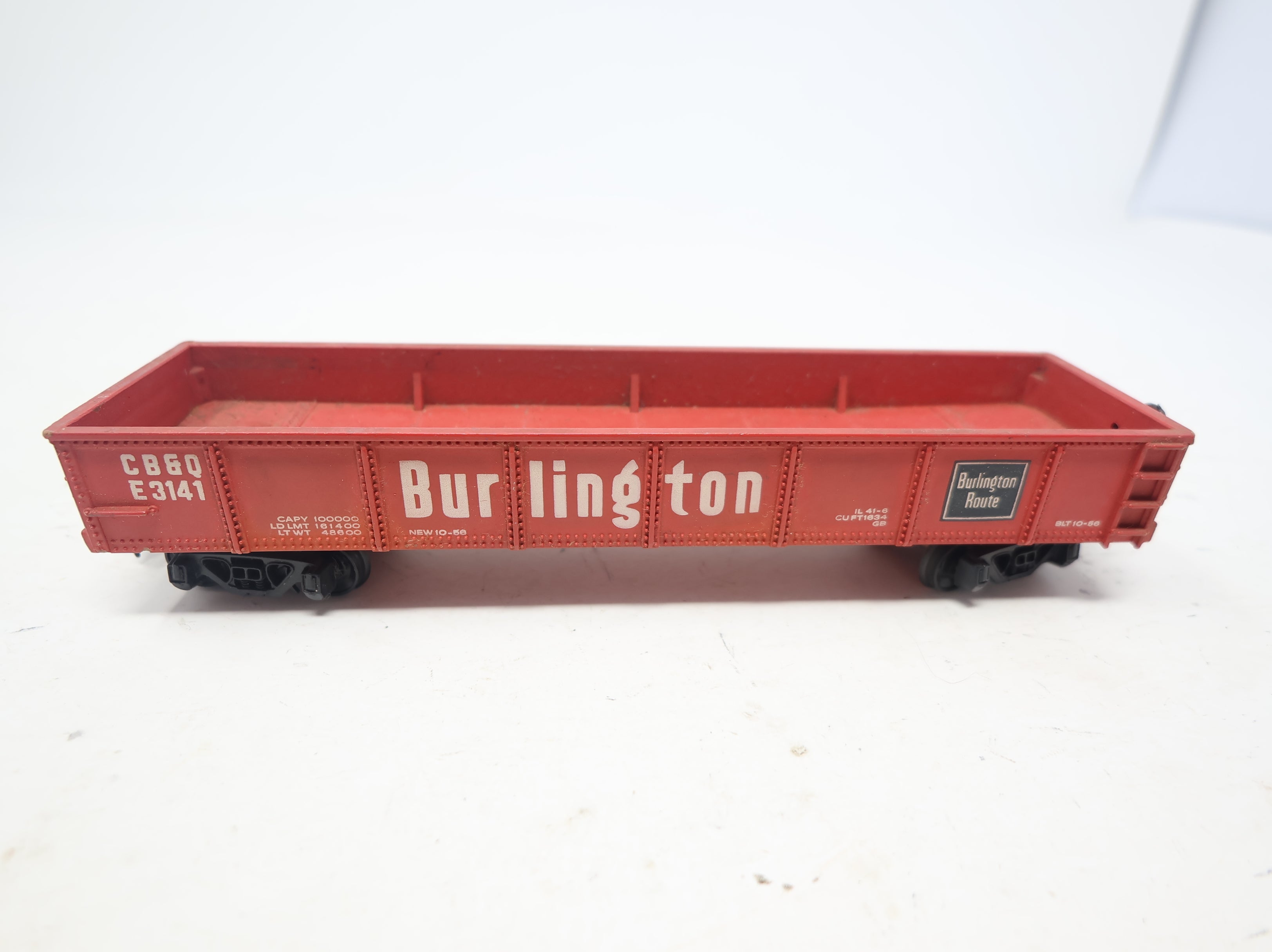 USED Bachmann HO Scale 40' Gondola Burlington CB&Q #E3141