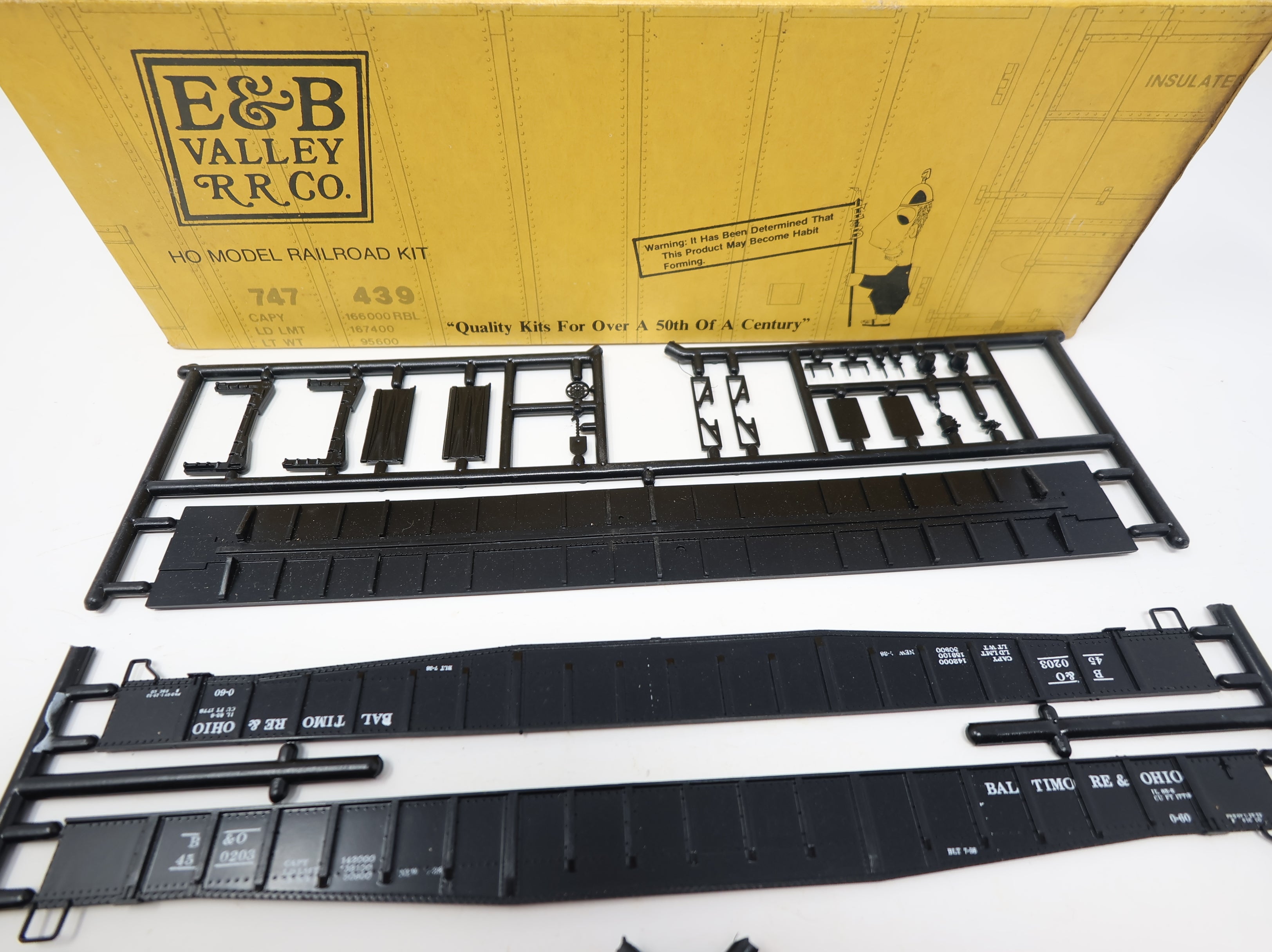 USED E&B VALLEY #450203-2 HO Scale 65' Mill Gondola Baltimore & Ohio B&O #450203 KIT