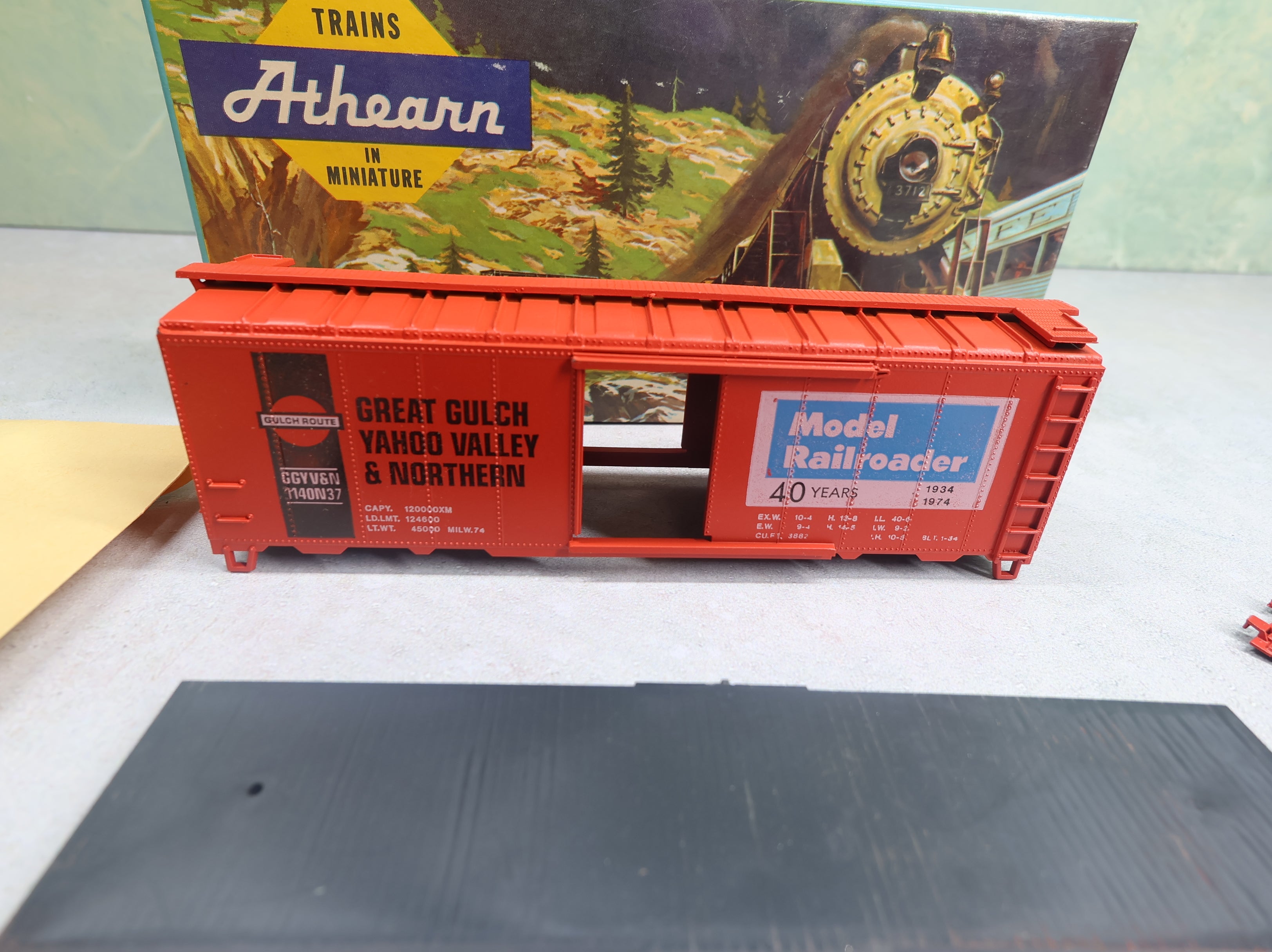 USED Athearn HO Scale 40' Box Car Model Railroader 40 Years Great Gulch Yahoo Valley & Northern KIT