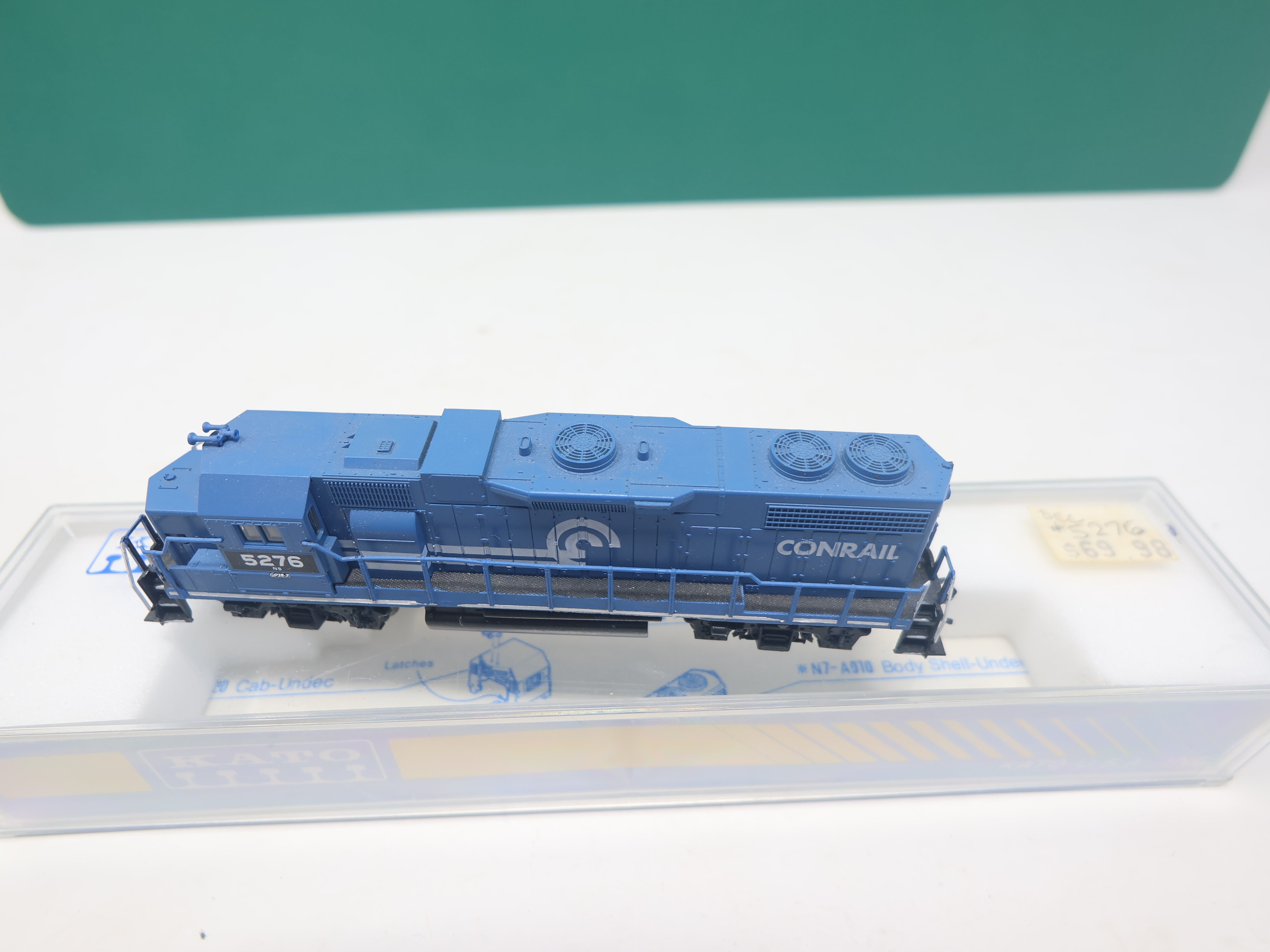 USED KATO 176-012 N Scale, GP38/2 Diesel Locomotive, Conrail NS #5276, Custom Painted (DCC, No Sound)