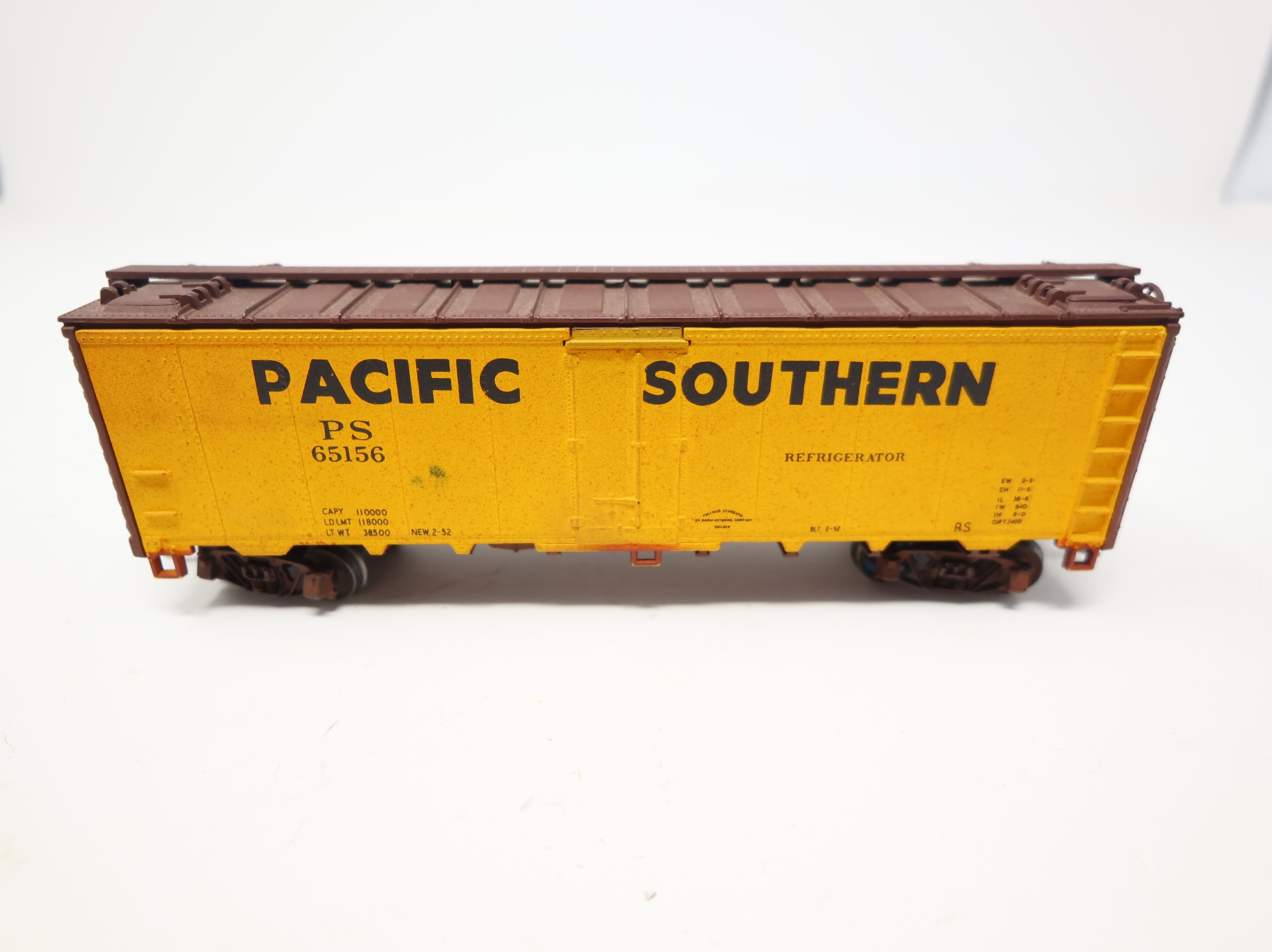 USED Athearn HO Scale 40' Box Car Pacific Southern PS #65156 Weathered Decal