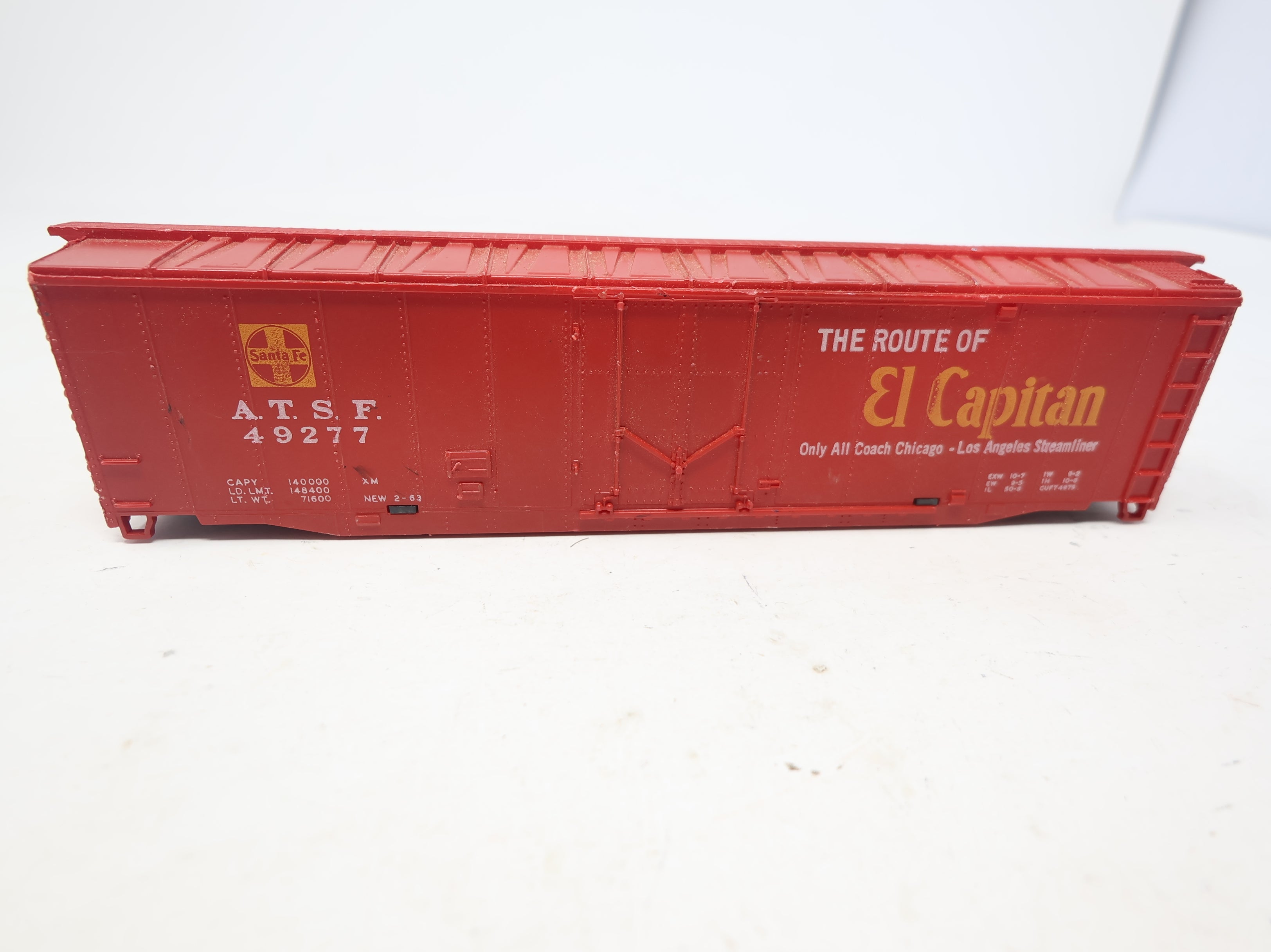 USED Tyco HO Scale 50' SD Box Car Santa Fe ATSF #49277 No Trucks/Couplers