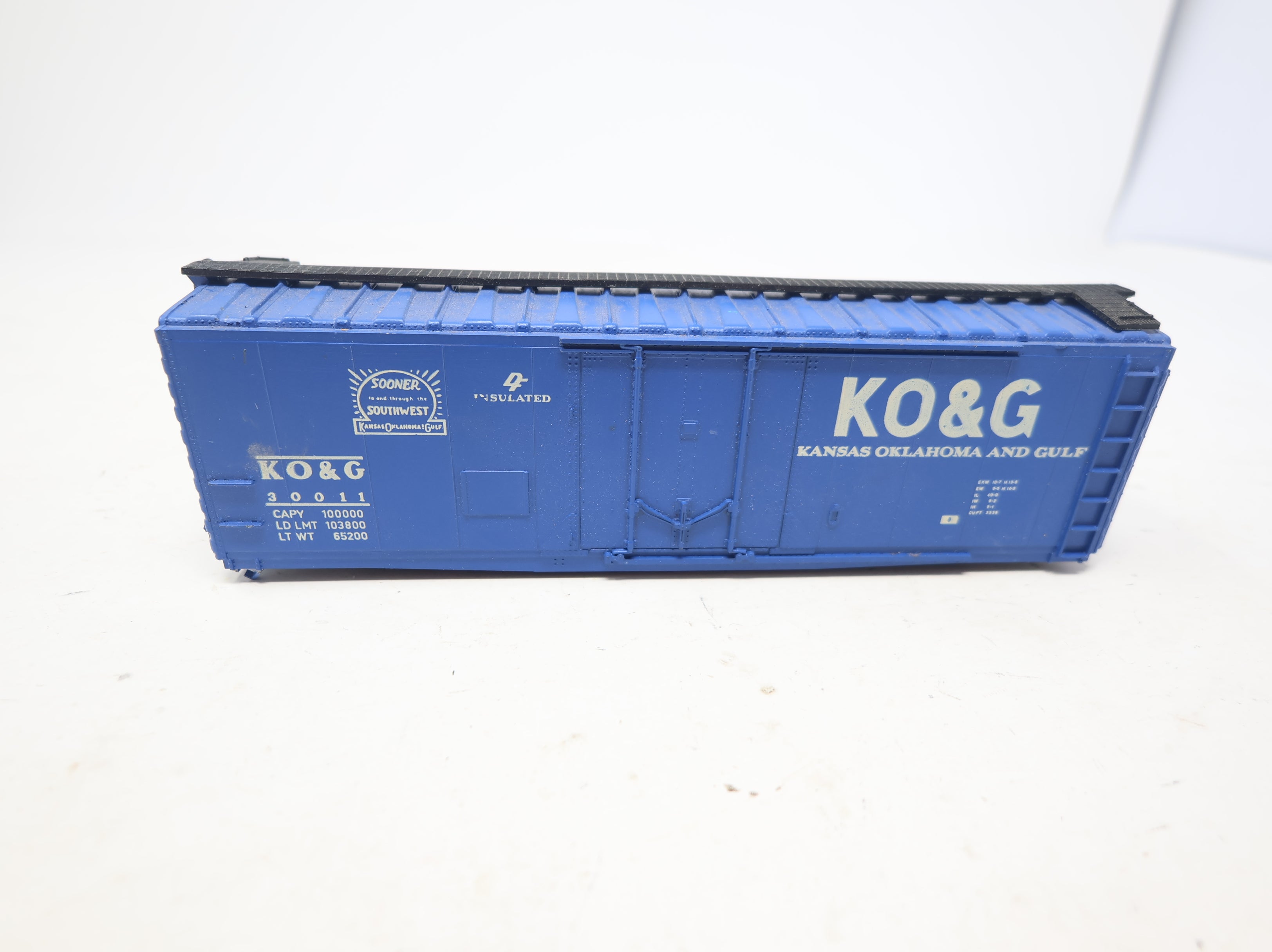 USED AHM HO Scale 40' Box Car Kansas, Oklahoma & Gulf KO&G #30011 No Trucks/Couplers