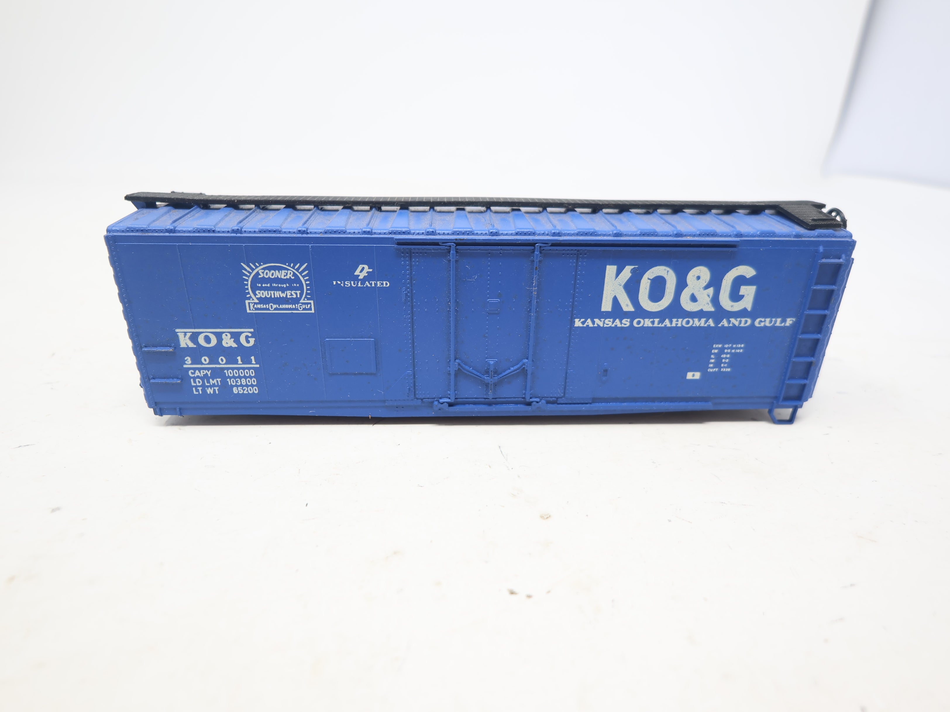 USED AHM HO Scale 40' Box Car Kansas, Oklahoma & Gulf KO&G #30011 No Trucks/Couplers