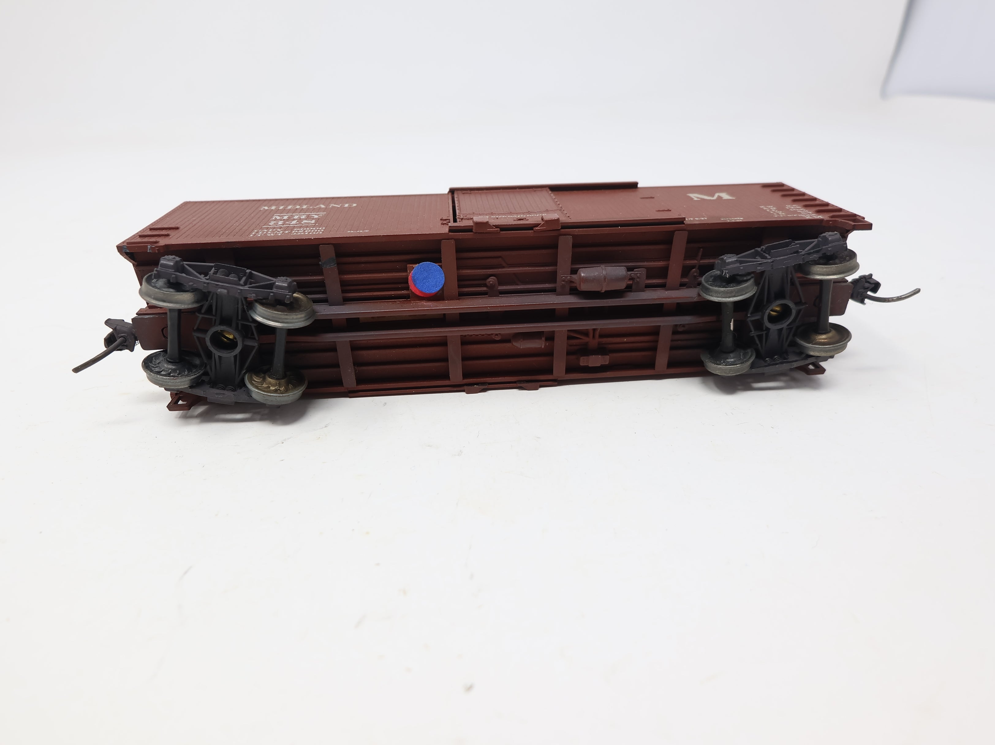 USED TRAIN MINIATURE HO Scale 40' Wooden Box Car Midland MRY #348 Decal