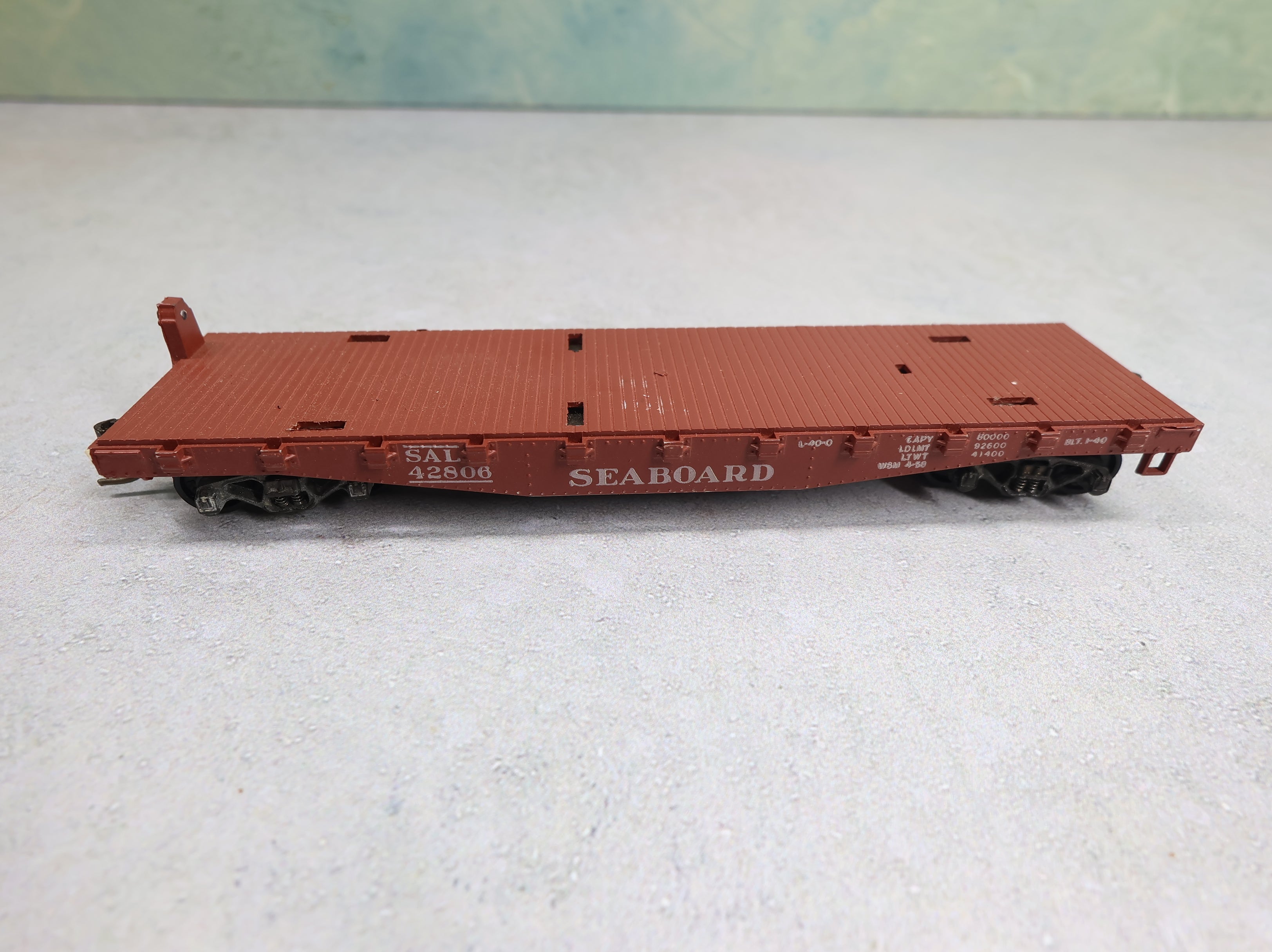 USED Athearn HO Scale 40' Flat Car Seaboard Air Line SAL #42806