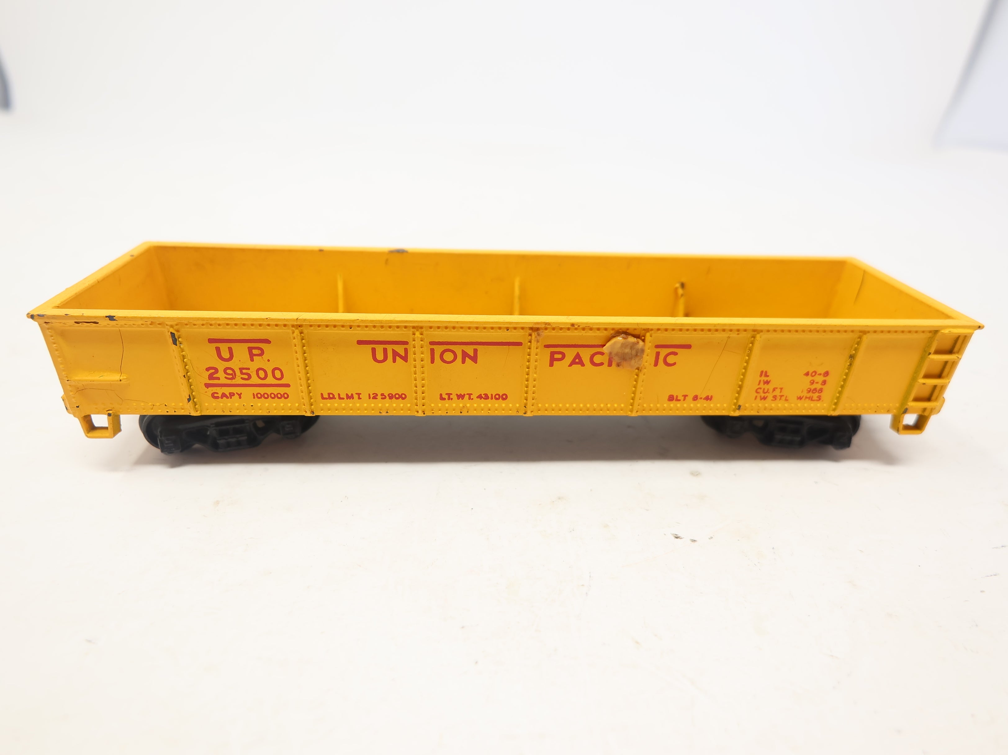 USED Varney HO Scale 40' Gondola Union Pacific UP #29500 Rough