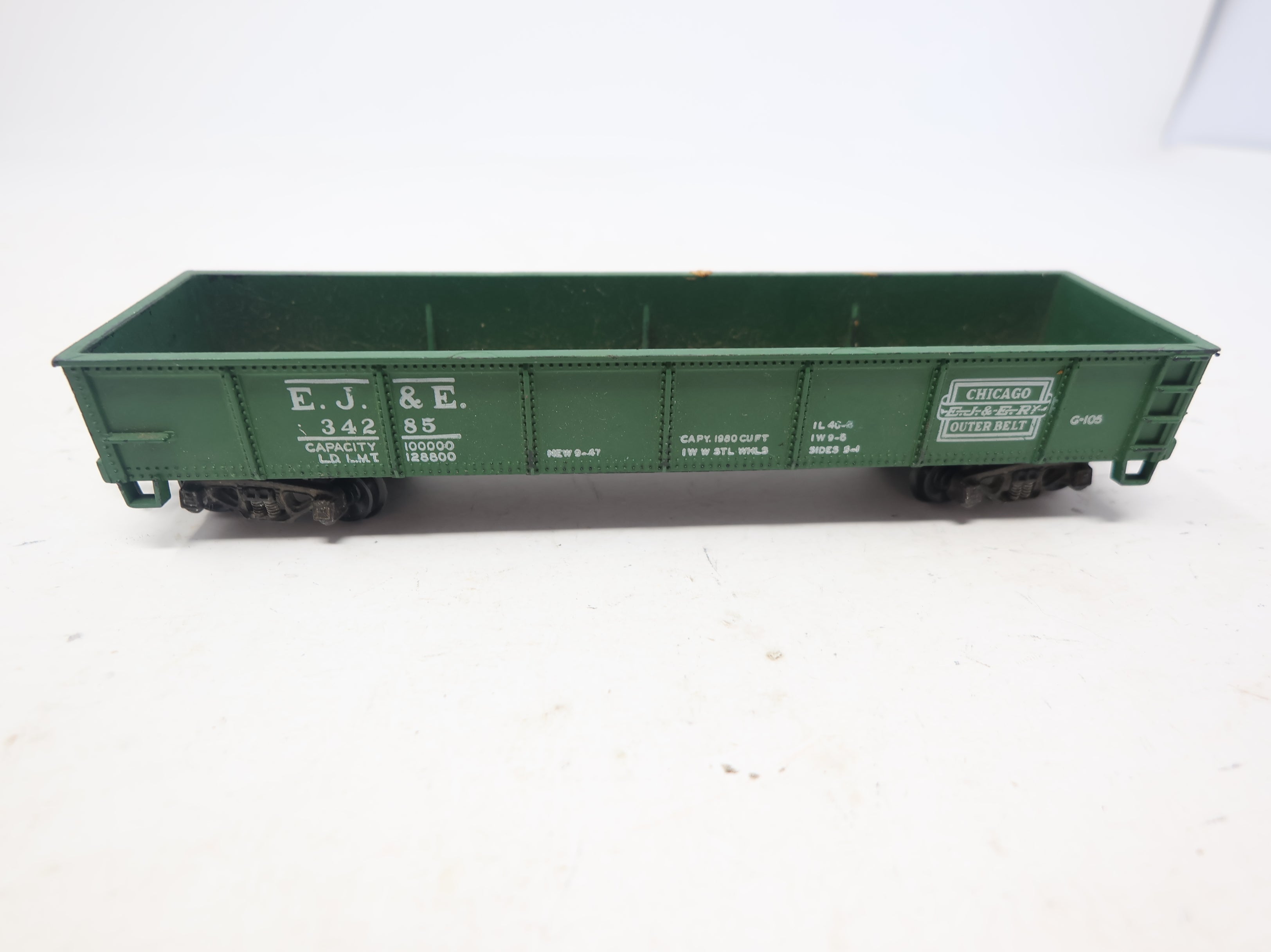 USED Varney HO Scale 40' Gondola Elgin Joliet & Eastern EJ&E #34285