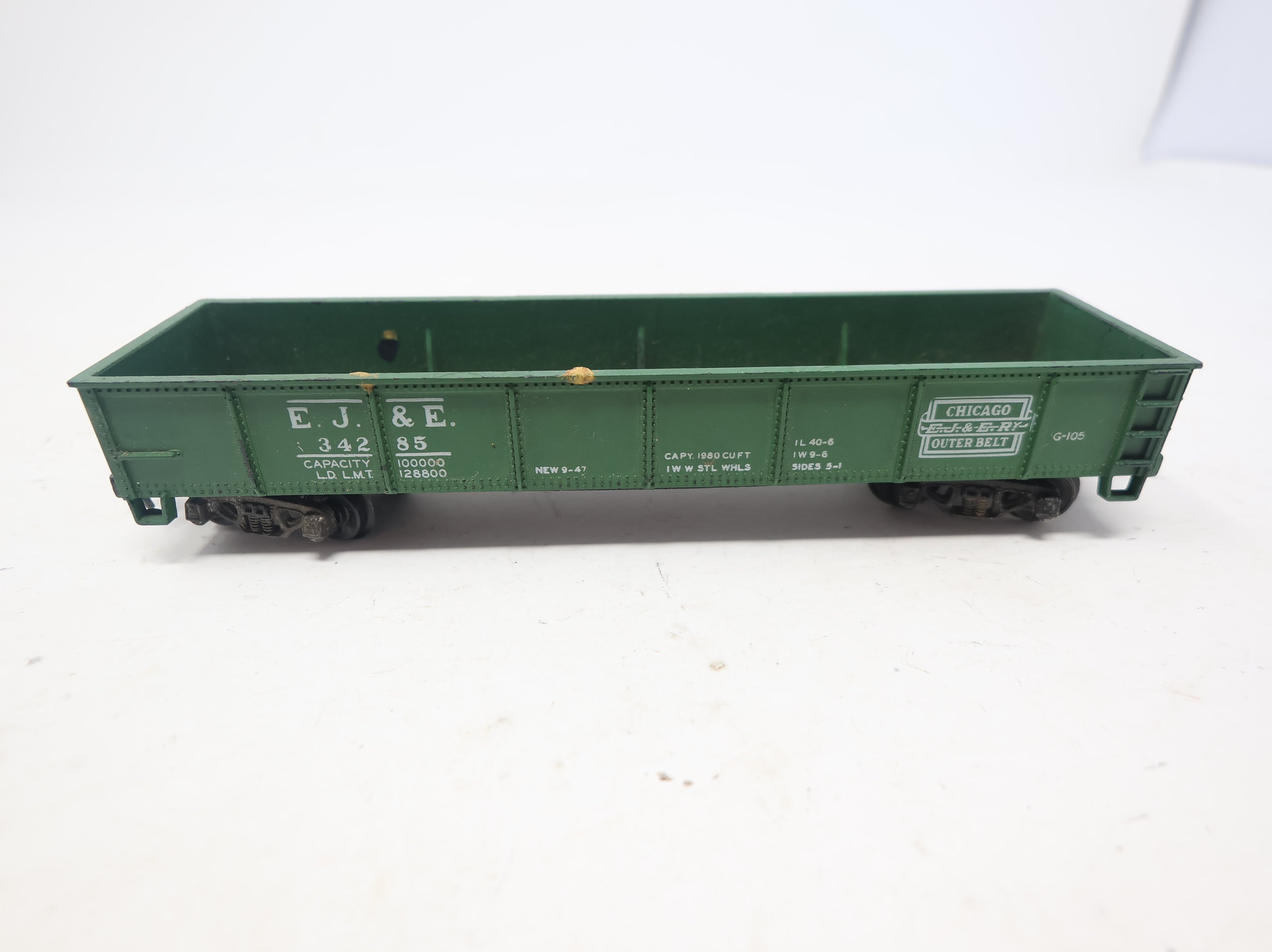 USED Varney HO Scale 40' Gondola Elgin Joliet & Eastern EJ&E #34285