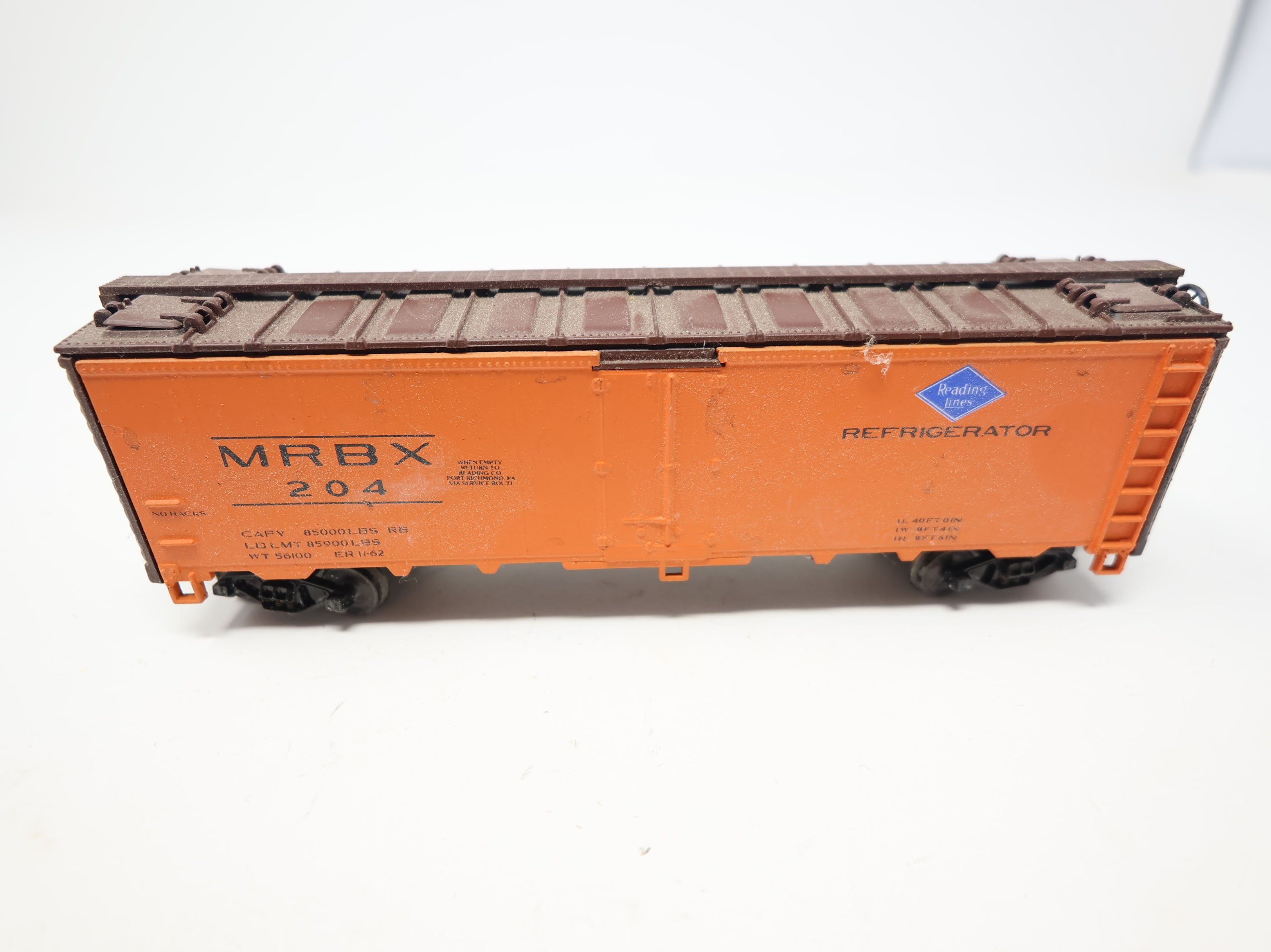 USED Athearn HO Scale 40' Reefer Reading Lines MRBX #204 Decal