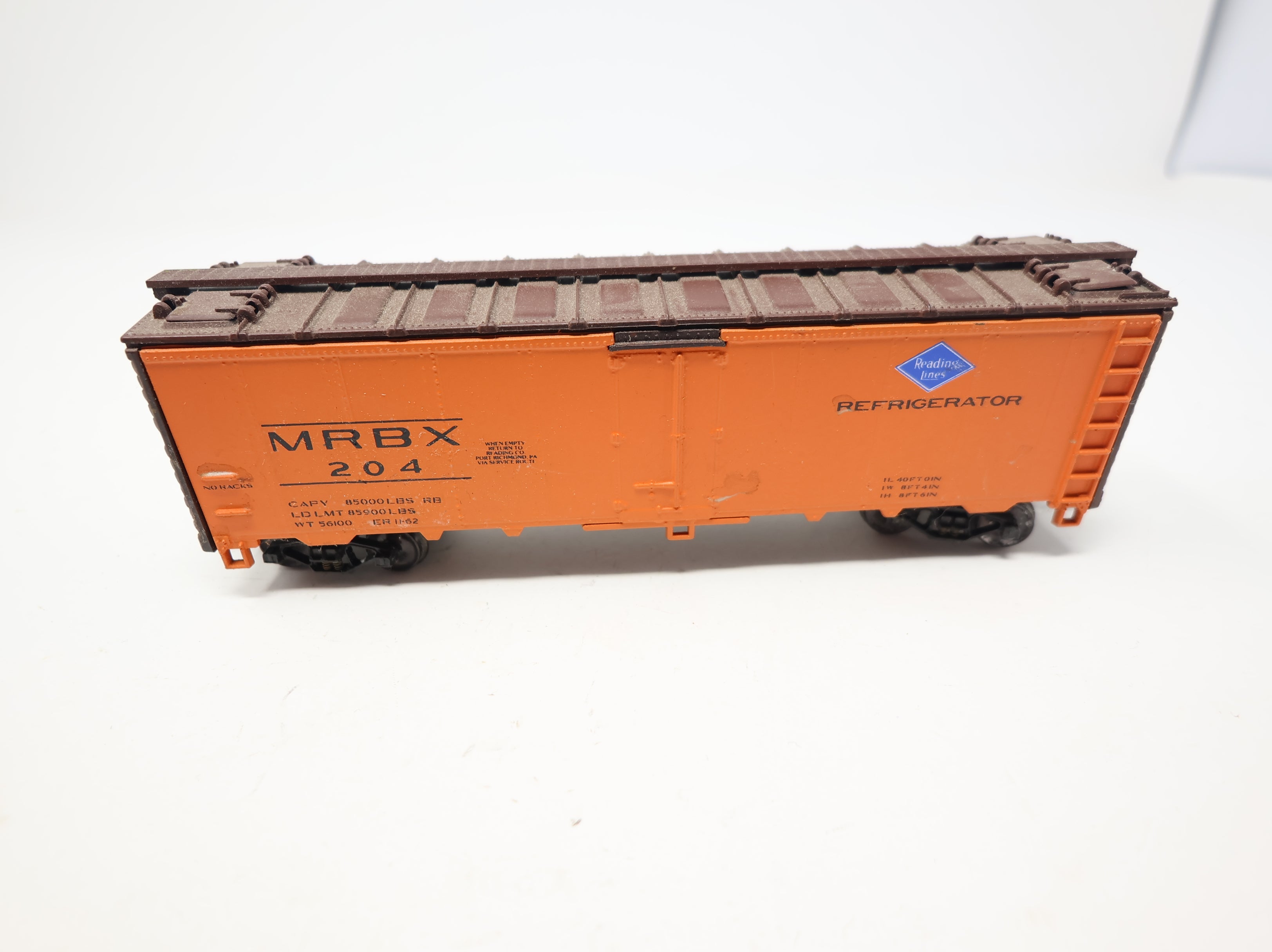 USED Athearn HO Scale 40' Reefer Reading Lines MRBX #204 Decal