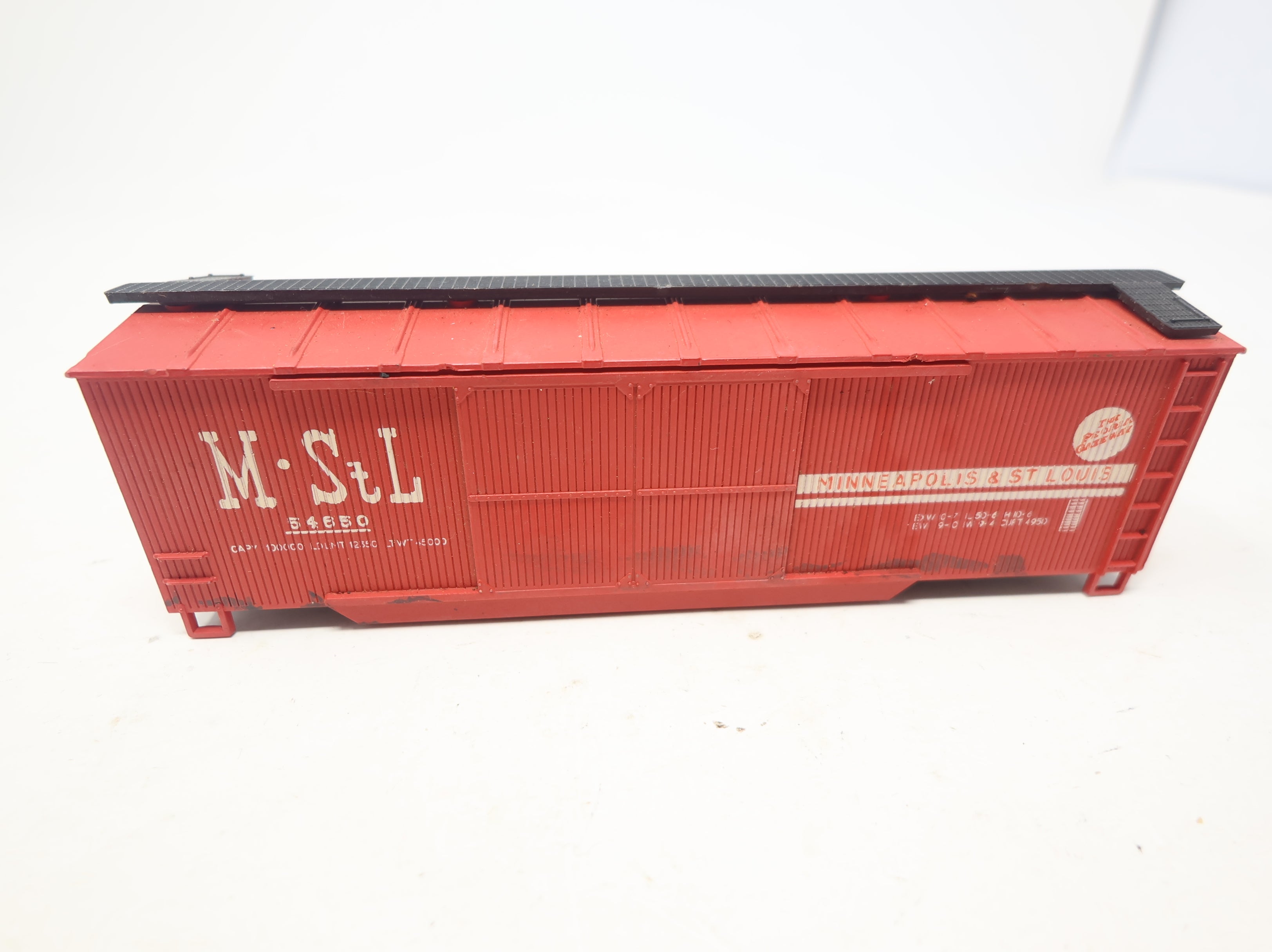 USED AHM HO Scale 40' Wooden Box Car Minneapolis & St Louis MStL #54650 No Trucks/Couplers